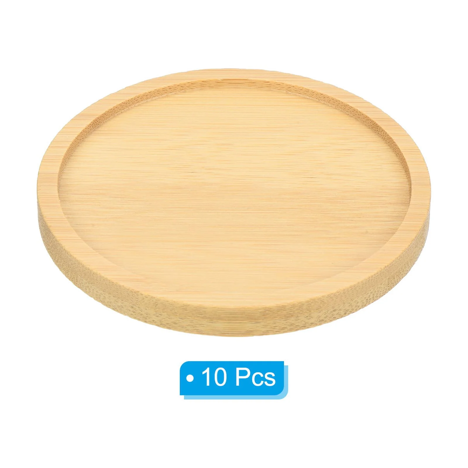 Unique Bargains Plant Pot Saucer Bamboo Planter Saucer Drip Tray Round Plant Tray 9.5cm 10