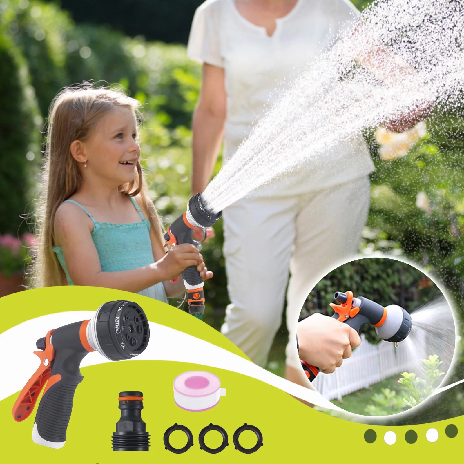 Home and Garden outdoor Equipment Clearance 8 Patterns Water Nozzle Hose Sprayer Garden Spray Auto Car Washing Home