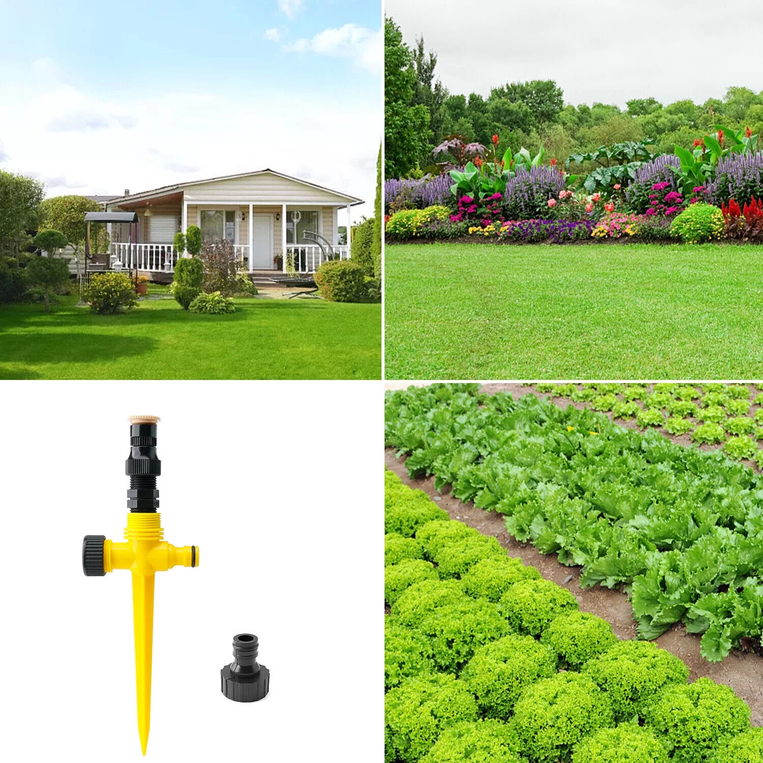 10X 360° Lawn Sprinklers Garden Grass Automatic Watering Spray Irrigation System