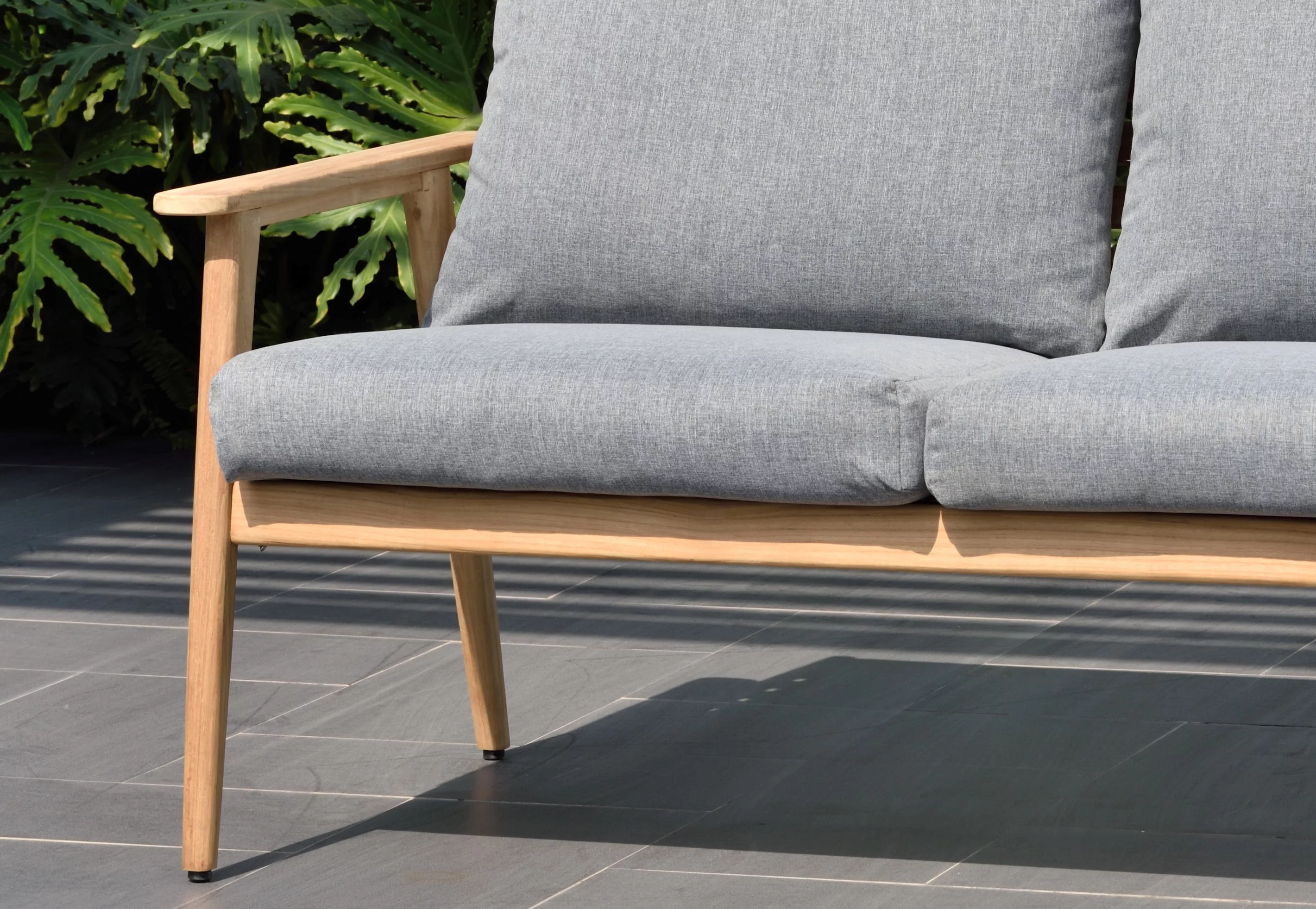 Amazonia Bartell Teak Patio Sofa whit Olefin Cushion