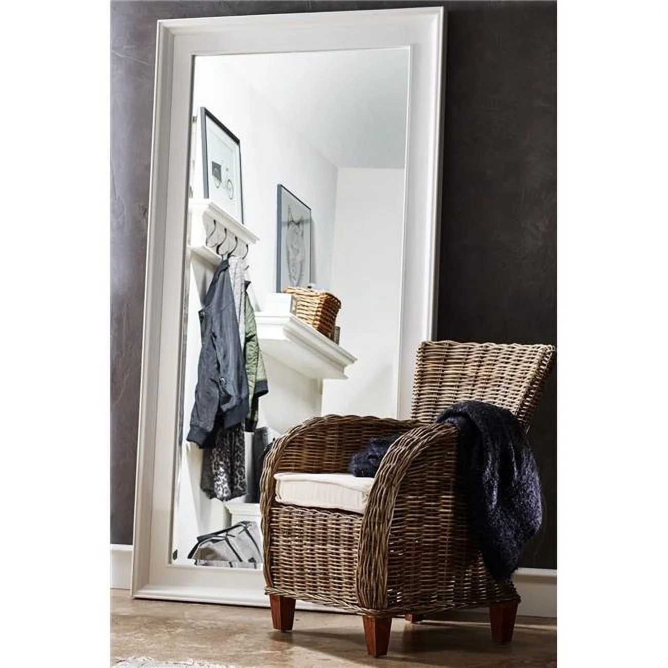 Nova Solo  Wickerworks Baroness Chair with Seat Cushion, Natural Grey - 29.13 x 27.17 x 35.43 in.