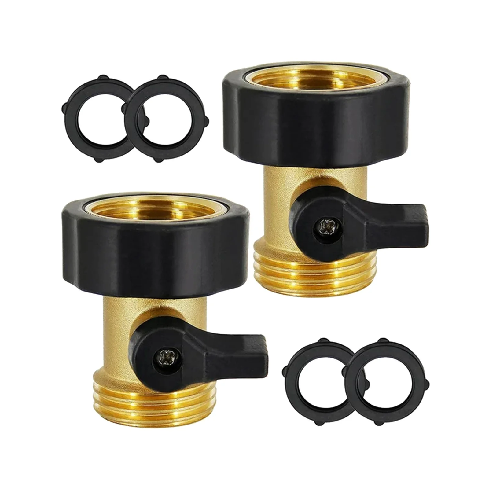 SIfdSeng Heavy Duty Brass Shut off Garden Hose Connector Water Hose Single Shut off Garden Hose Connector Father Day Gifts from Wife Father's Day Gift from Girlfriend Gifts for Fathers Day from Kids