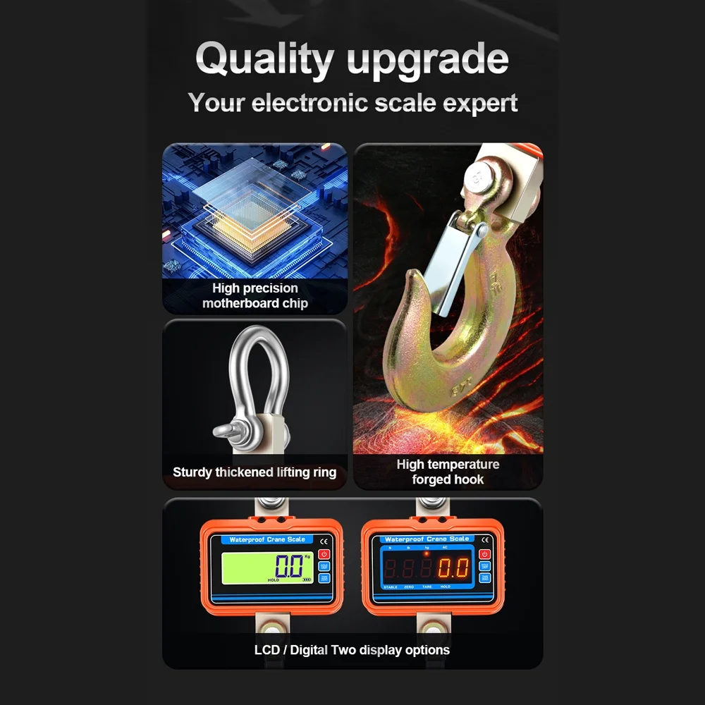 Shinysix Electronic hanging scale,Scale Heavy Duty Crane Scale Tool Scale Waterproof Crane Scale Scale Waterproof Crane Heavy Duty Scale Crane Scale Remote Heavy Duty Scale Scales Display