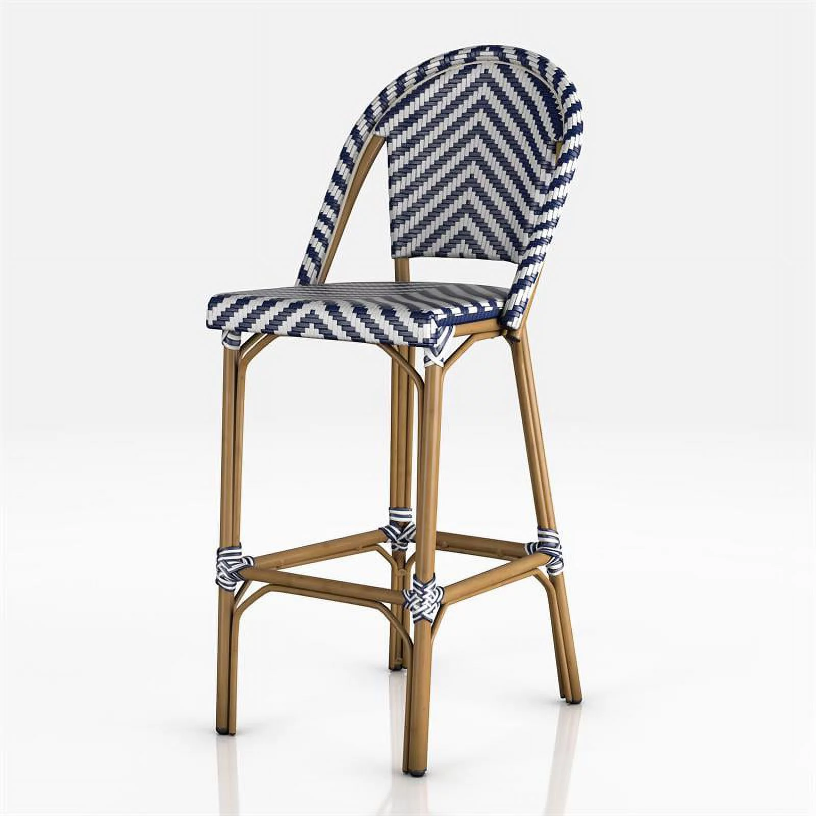 Furniture of America Acti Modern Aluminum Patio Dining Chair in Blue