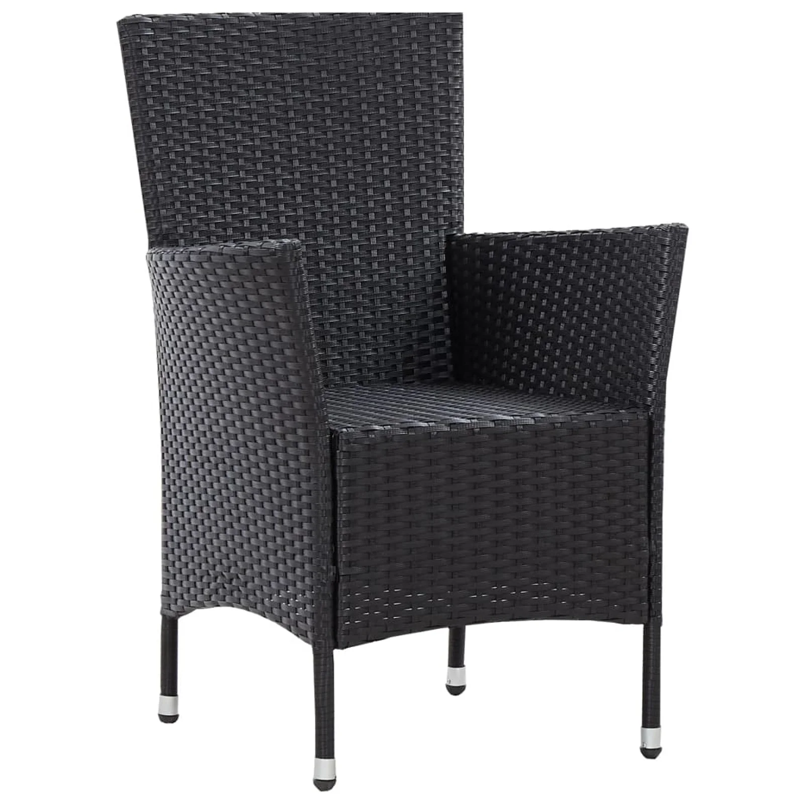 Garden Chairs 2 pcs Black Poly Rattan