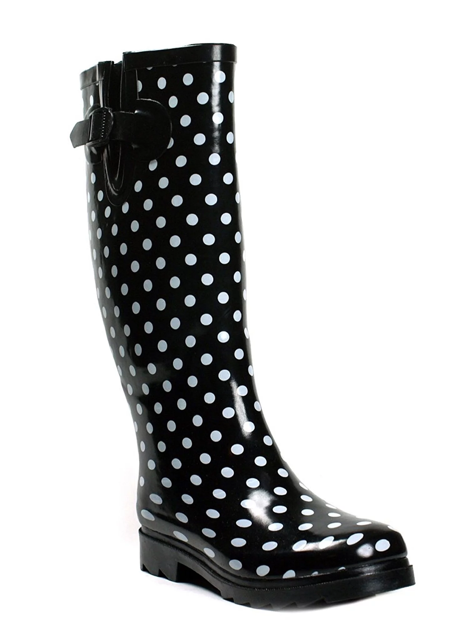 Tanleewa Women's Print Rain Boot Waterproof Stylish Dot Garden Rubber Shoe Size 9 Adult Female