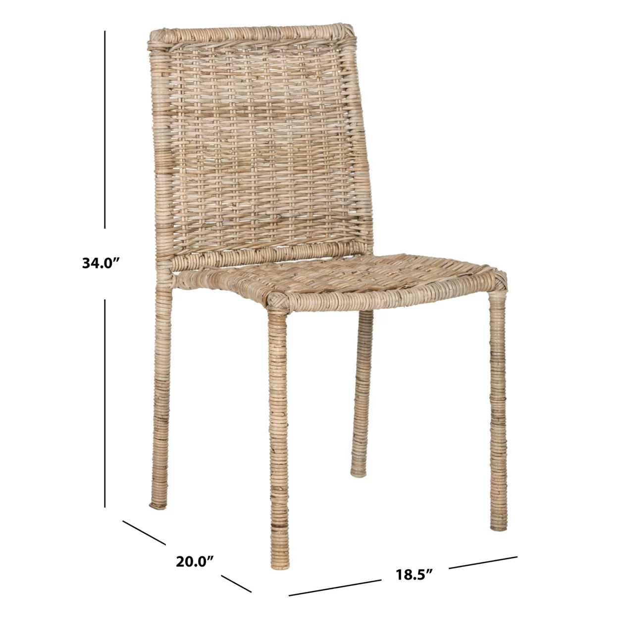 SAFAVIEH Makassar Side Chair Grey