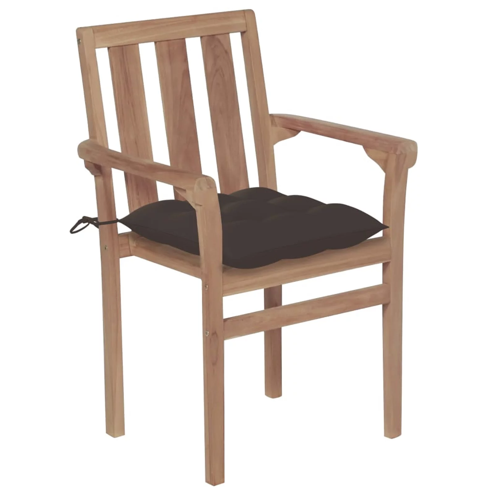Anself Stackable Patio Chairs with Cushions 4 pcs Solid Teak Wood