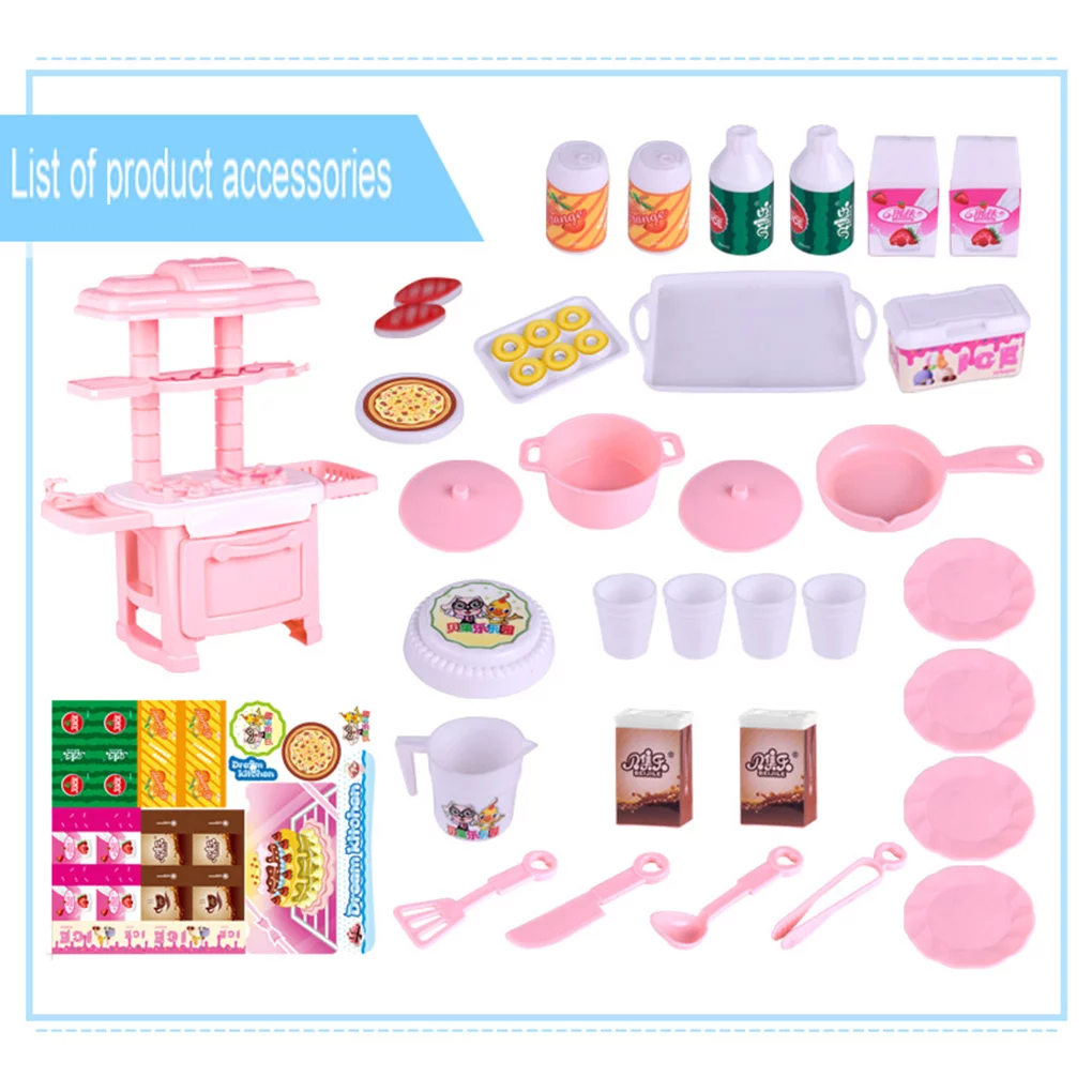 Dido Kids Kitchen Toys Pretend Play Cooking Toys Tableware Sets Baby Toddlers Kitchen Simulation Toys