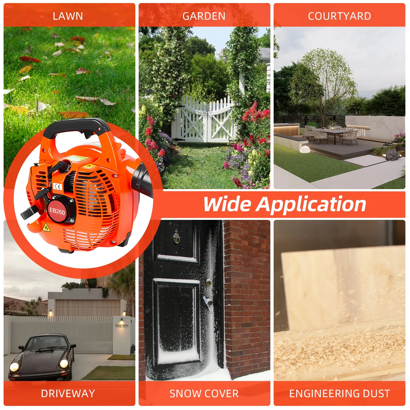 Carevas Leaf Blower,275.45cfm Air 0.65l OilBlower Snow Blower Debris And Driveway Leaves 275.45cfm Airblower Lawn Driveway 25.4cc 275.45cfm Handheld Blower Wind Dazzduo Nebublu Oilblower