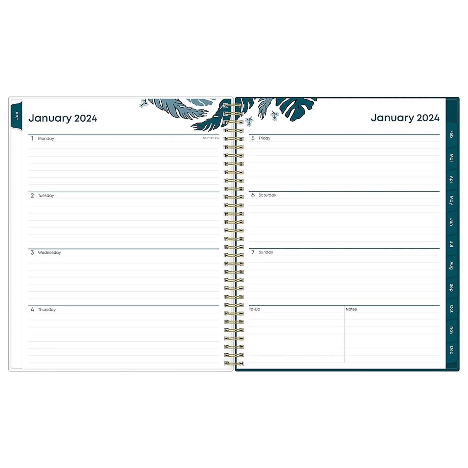 2024 Weekly Monthly Planner, 8.5x11, Blue Sky, Grenada