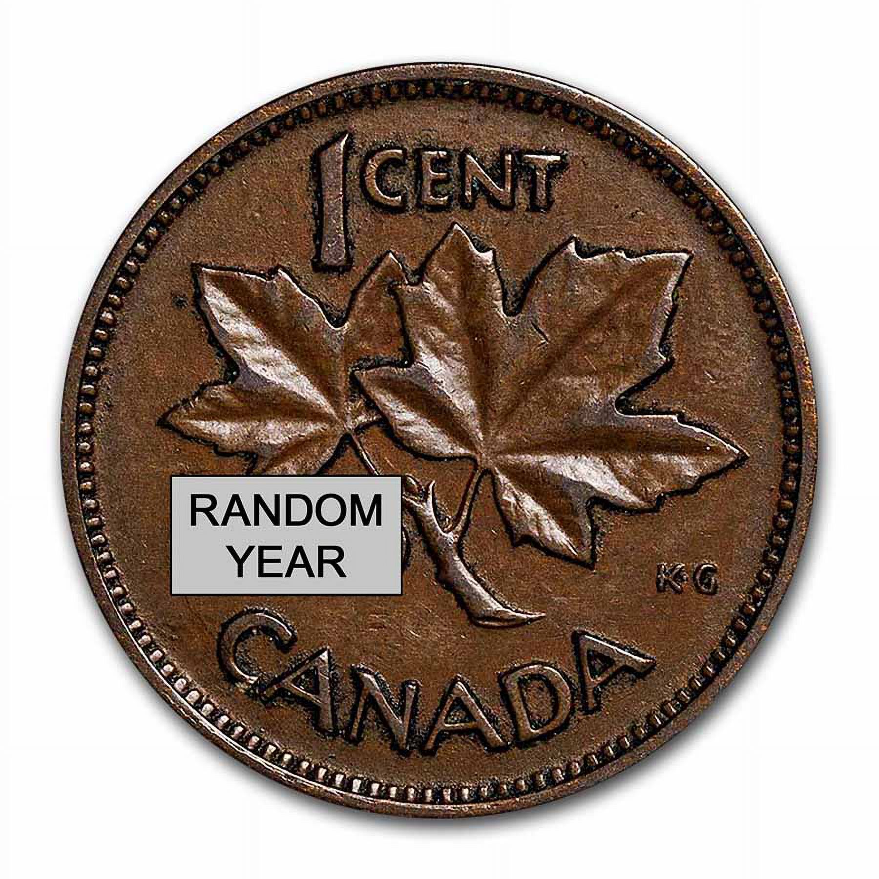 Canada 50-Coin Roll Copper Cents Avg Circ