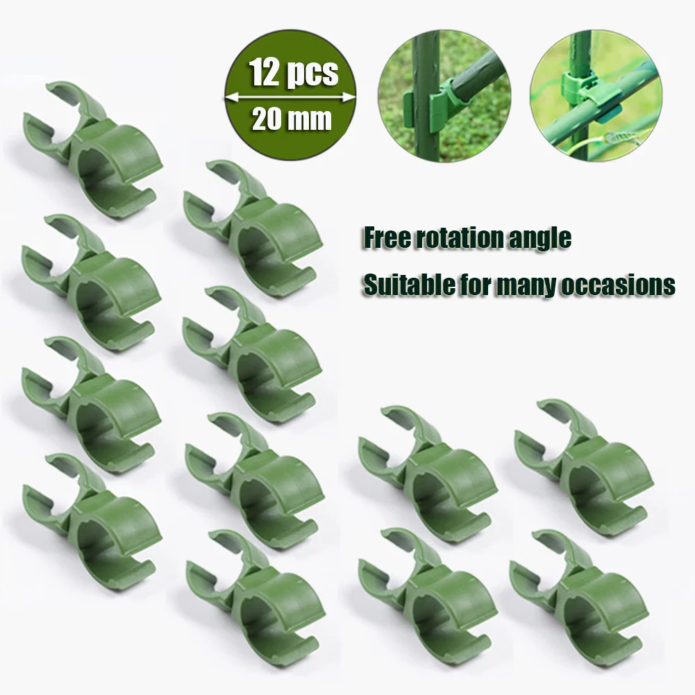 12Pcs Home Connector Bracket Parts Greenhouse Film Buckles Universal Clip Garden Rotatable Fastener Sunshade Net Tools