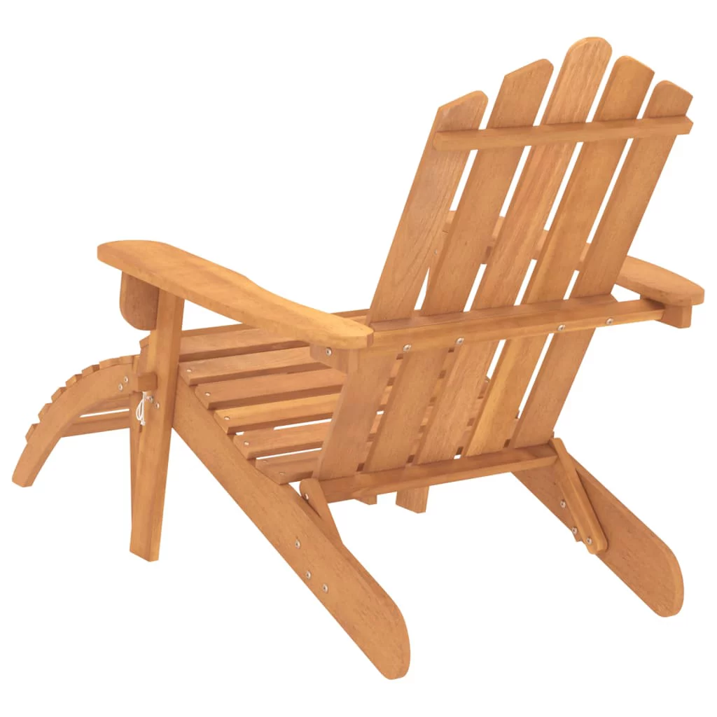 Dcenta Patio Adirondack Chair with Footrest Solid Wood Acacia