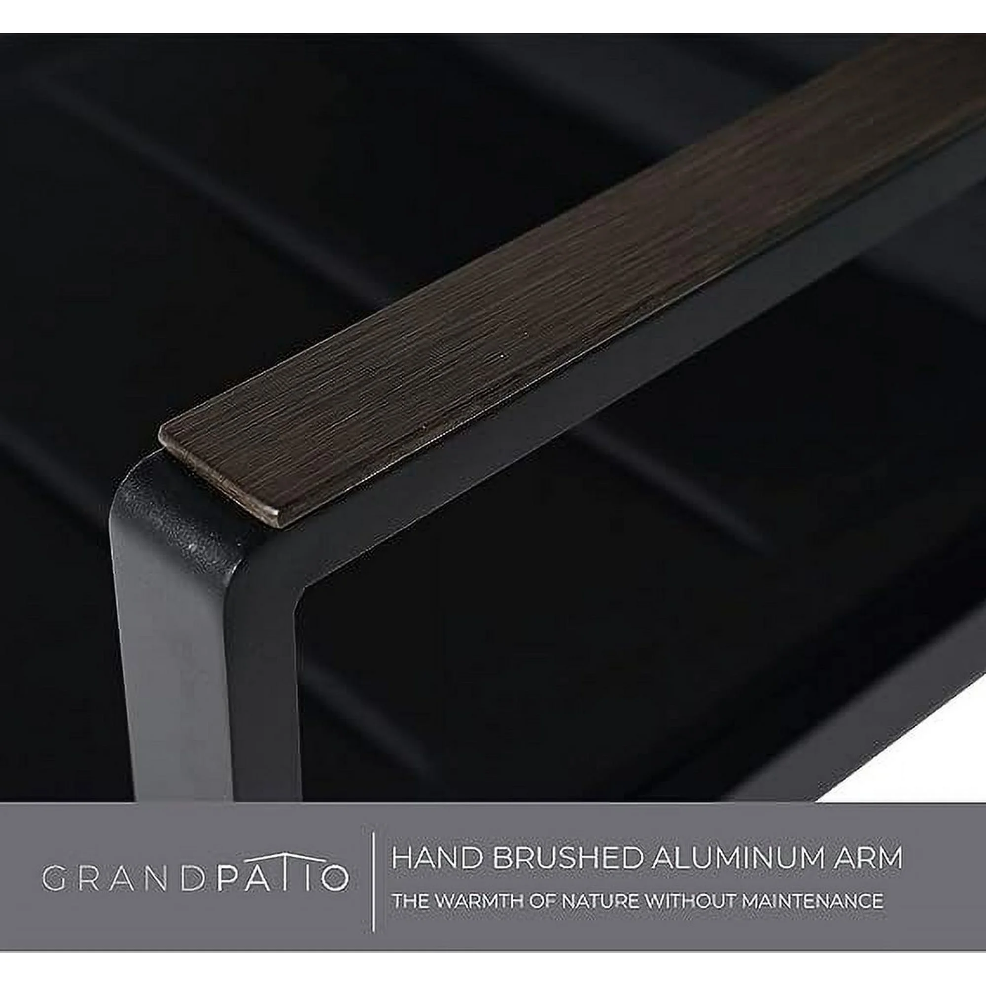 Grand Patio Osman 3-Pc Aluminum Patio Bistro Set with Mesh Sling Armchairs, Black