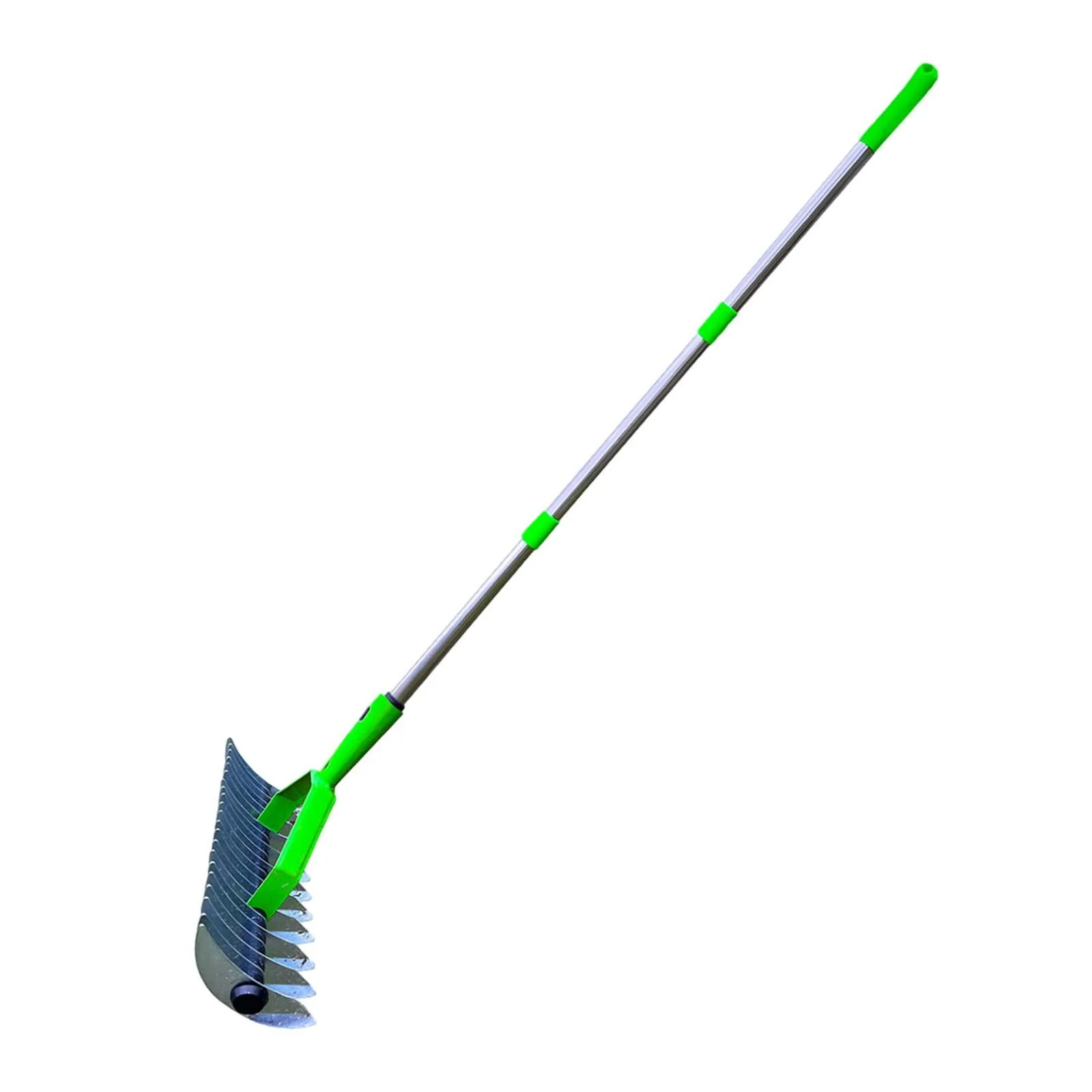 Colaxi Lawn Thatching Rake Steel Dethatching Rake Ergonomic Weeding Rake Heavy Duty Lawn Hay Rake Dethatcher Rake for Cleaning Grass 1.7 Meter
