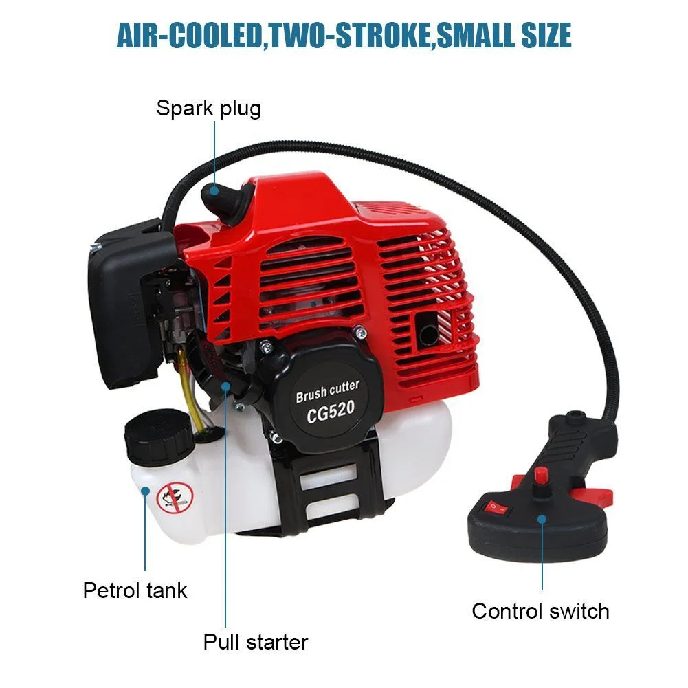 Straight Shaft String Gas Trimmer 2 Stroke 52 CC Weed Grass Eater Brush Cutter