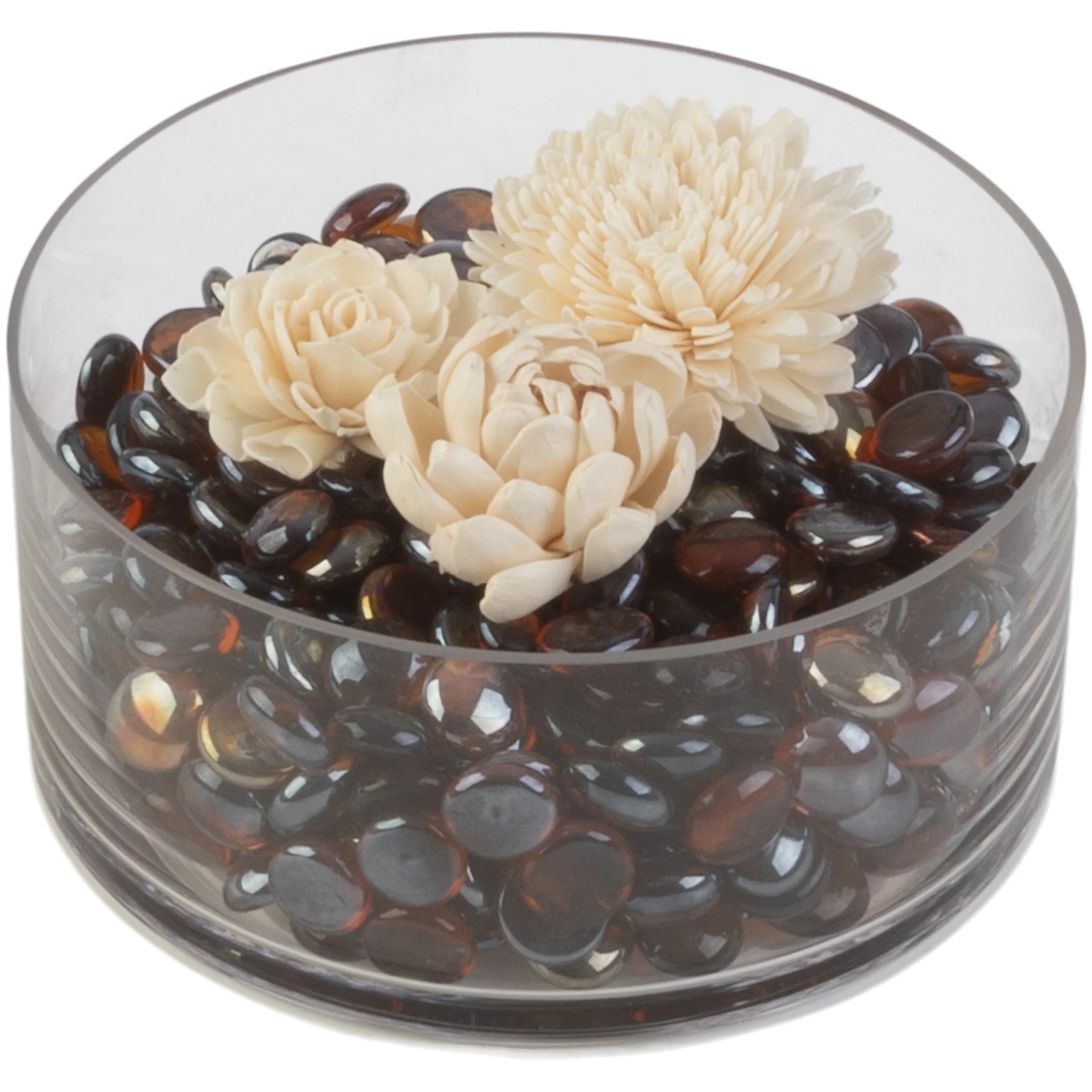 Home-Complete 10lbs Fire Pit Glass - 3/4in Glass Rocks, Amber