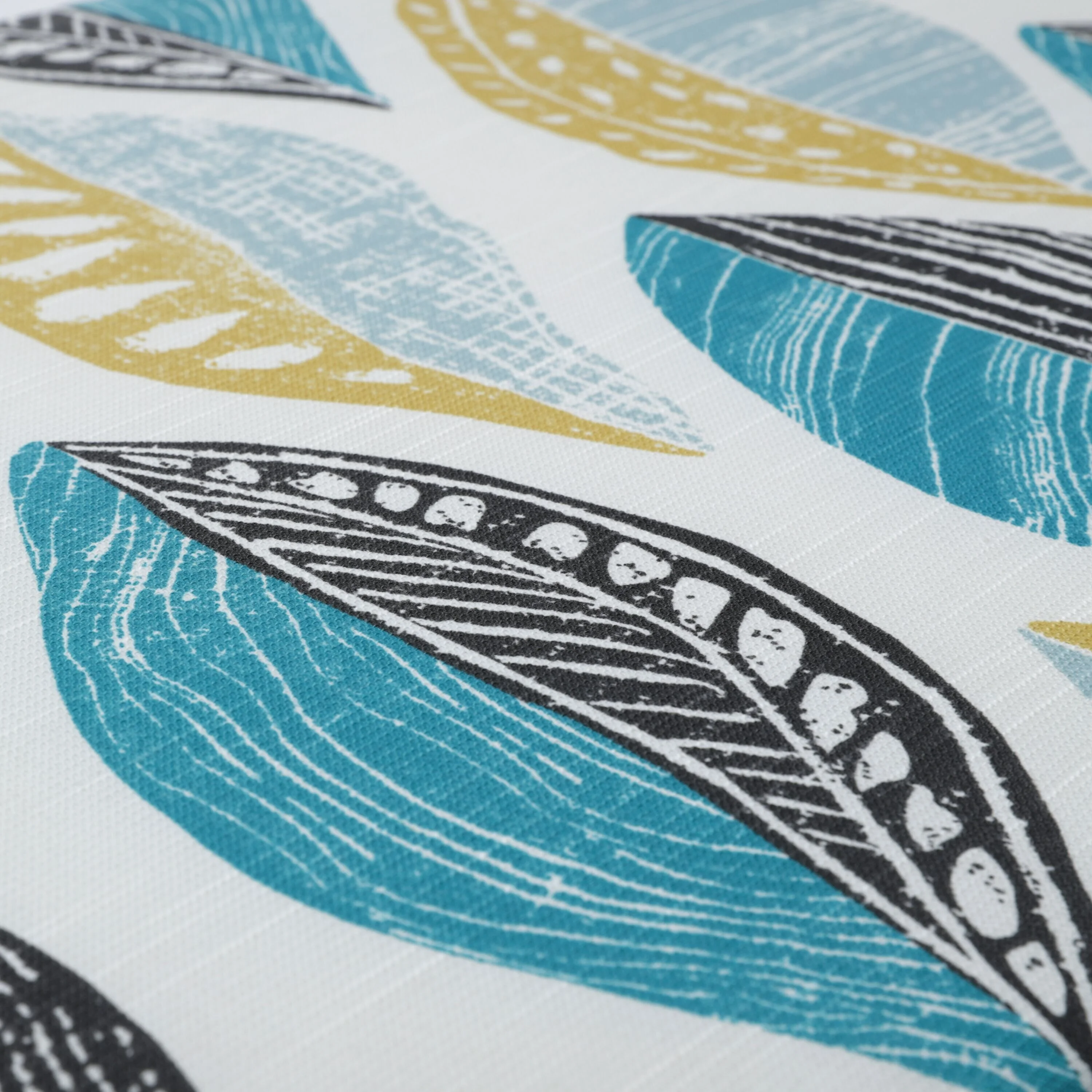 Pillow Perfect Leaf Block Teal/Citron Wrought Iron Seat Cushion (Set of 2) - 19 X 18.5 X 5