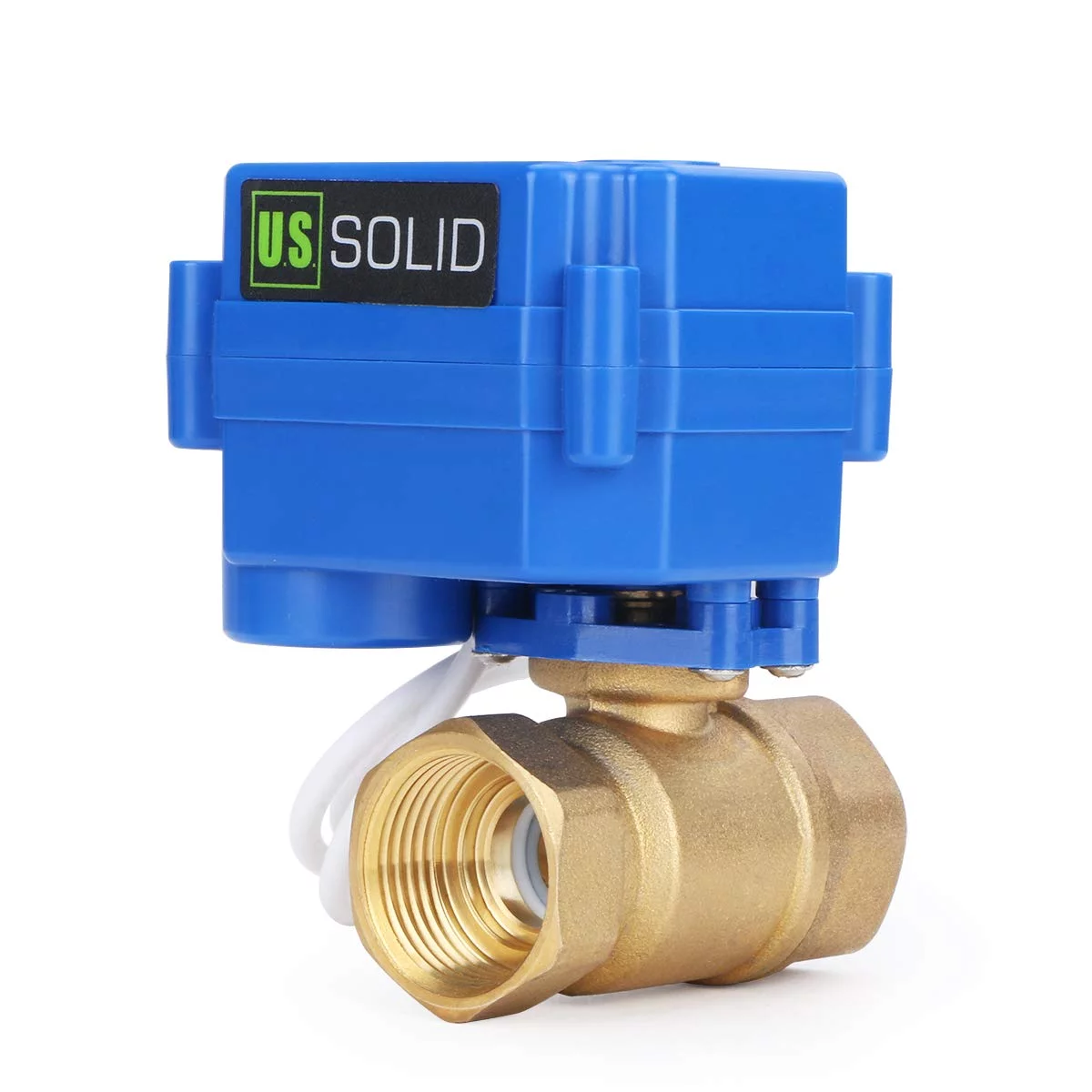 U.S. Solid Motorized Ball Valve, 3/4 inch Brass 85-265V AC 2-Wire Auto Return Setup