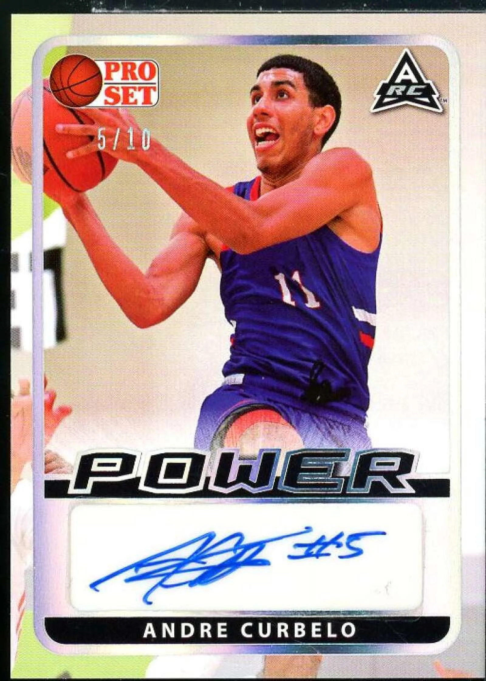 Andre Curbelo Rookie Card 2021-22 Leaf Pro Set Power Silver #BAAC1