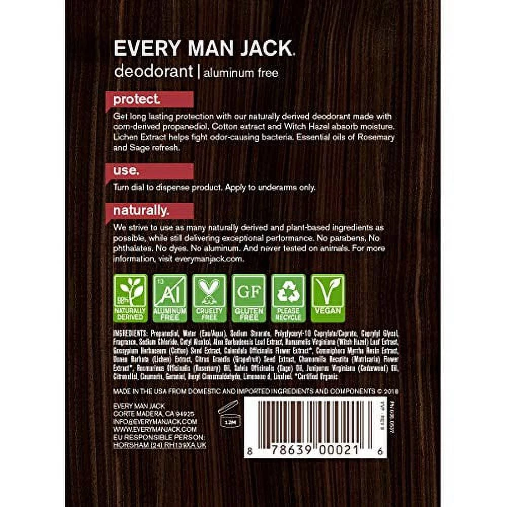 Every Man Jack Deodorant 3oz Cedarwood
