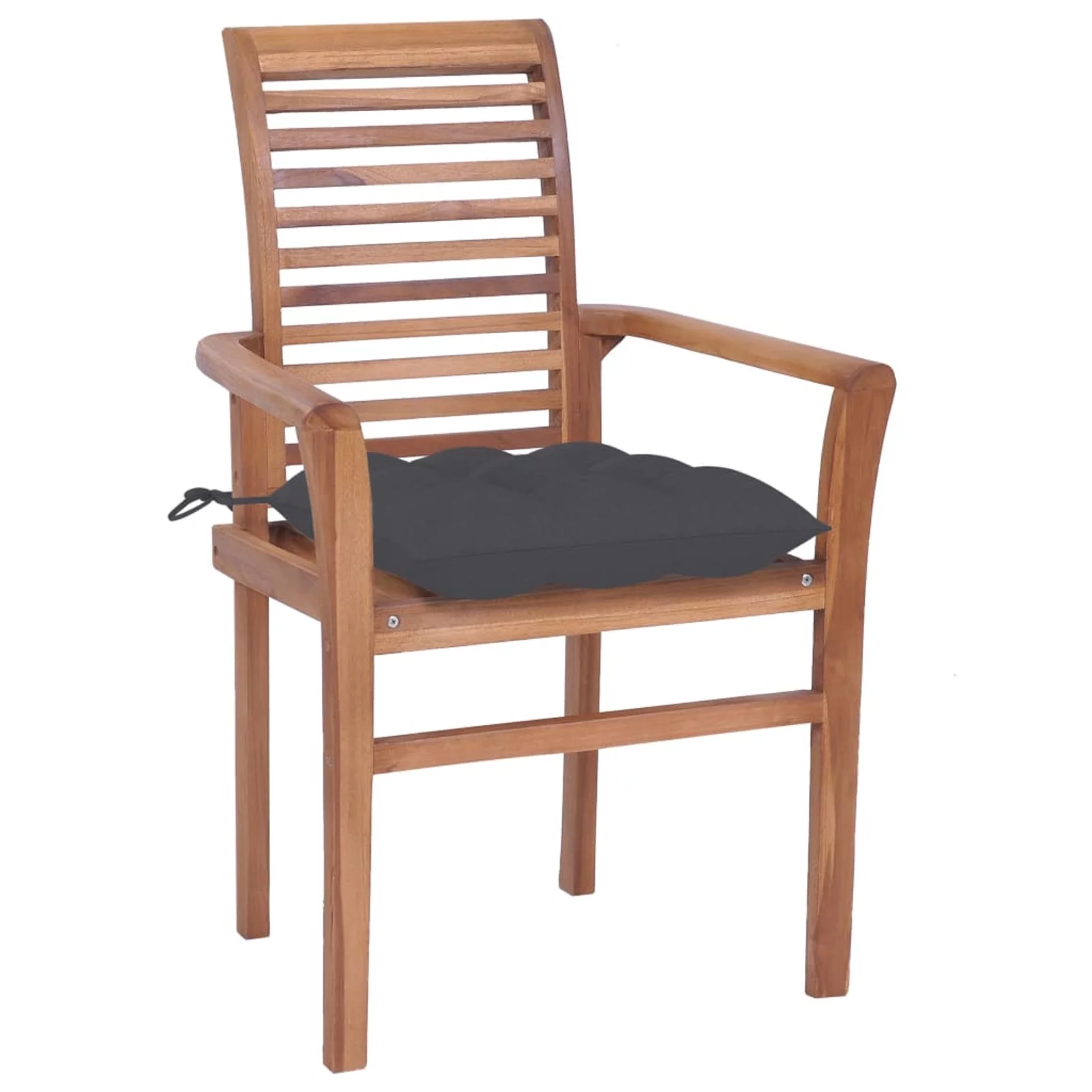 Walmeck Dining Chairs 2 pcs with Anthracite Cushions Solid Teak Wood
