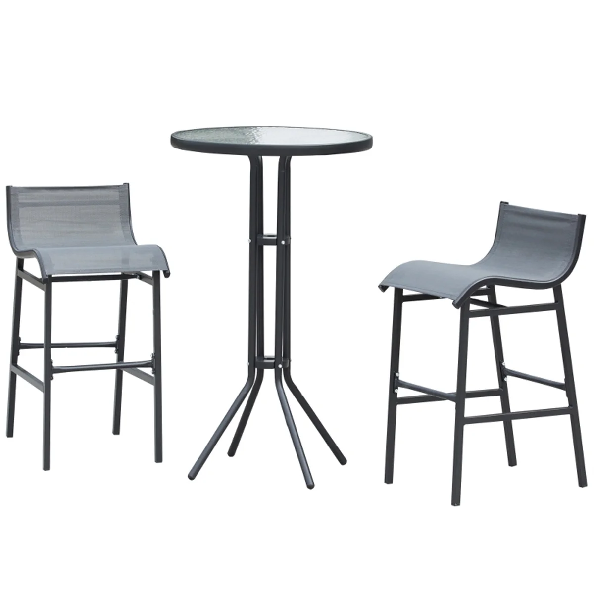 HighSound 3 Piece Bar Height Outdoor Bistro Set