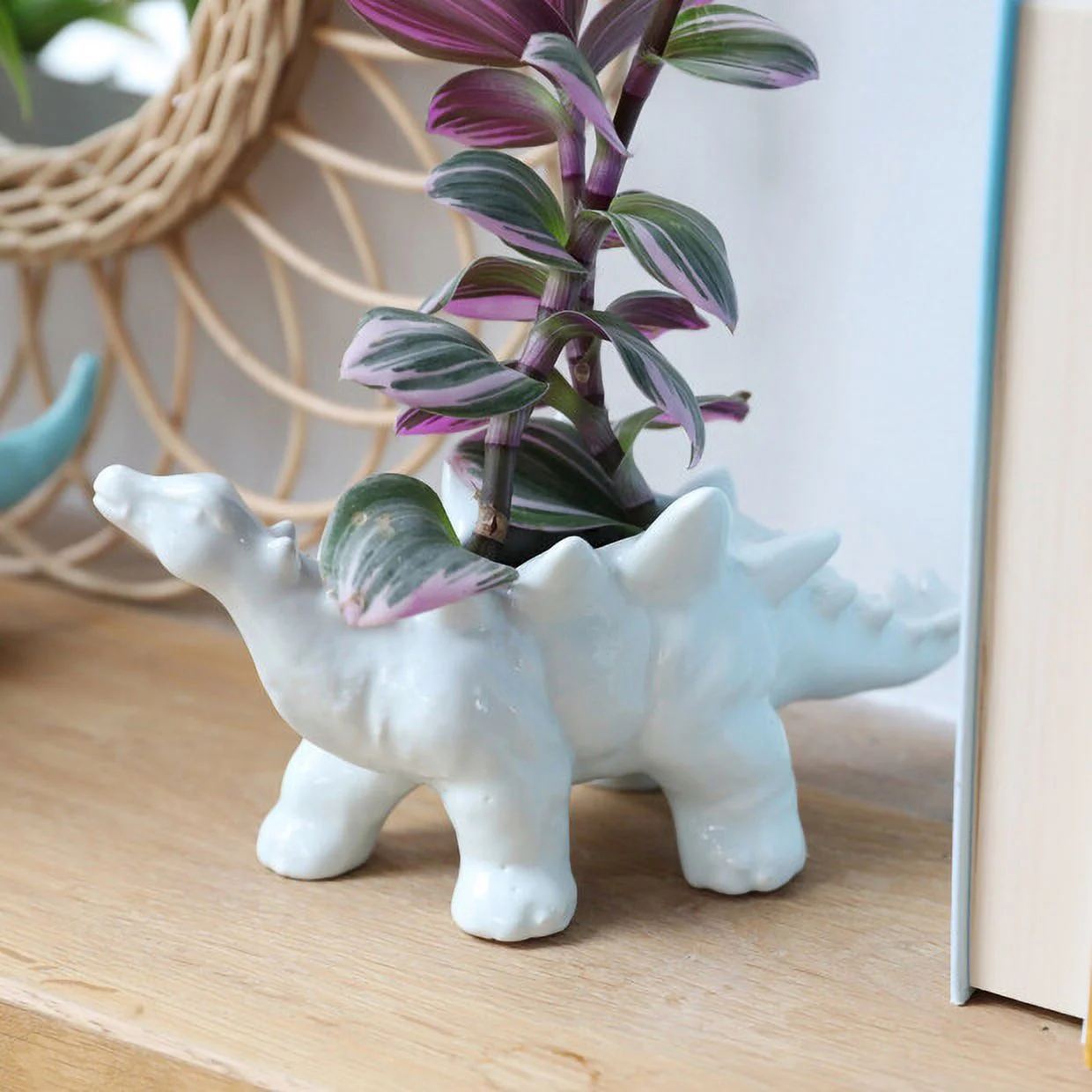 White Dinosaur Planter Pot for Succulents | Animal Planter | Succulent Planter Pot | Cute Planter | Dinosaur Planter | Dinosaur Decor