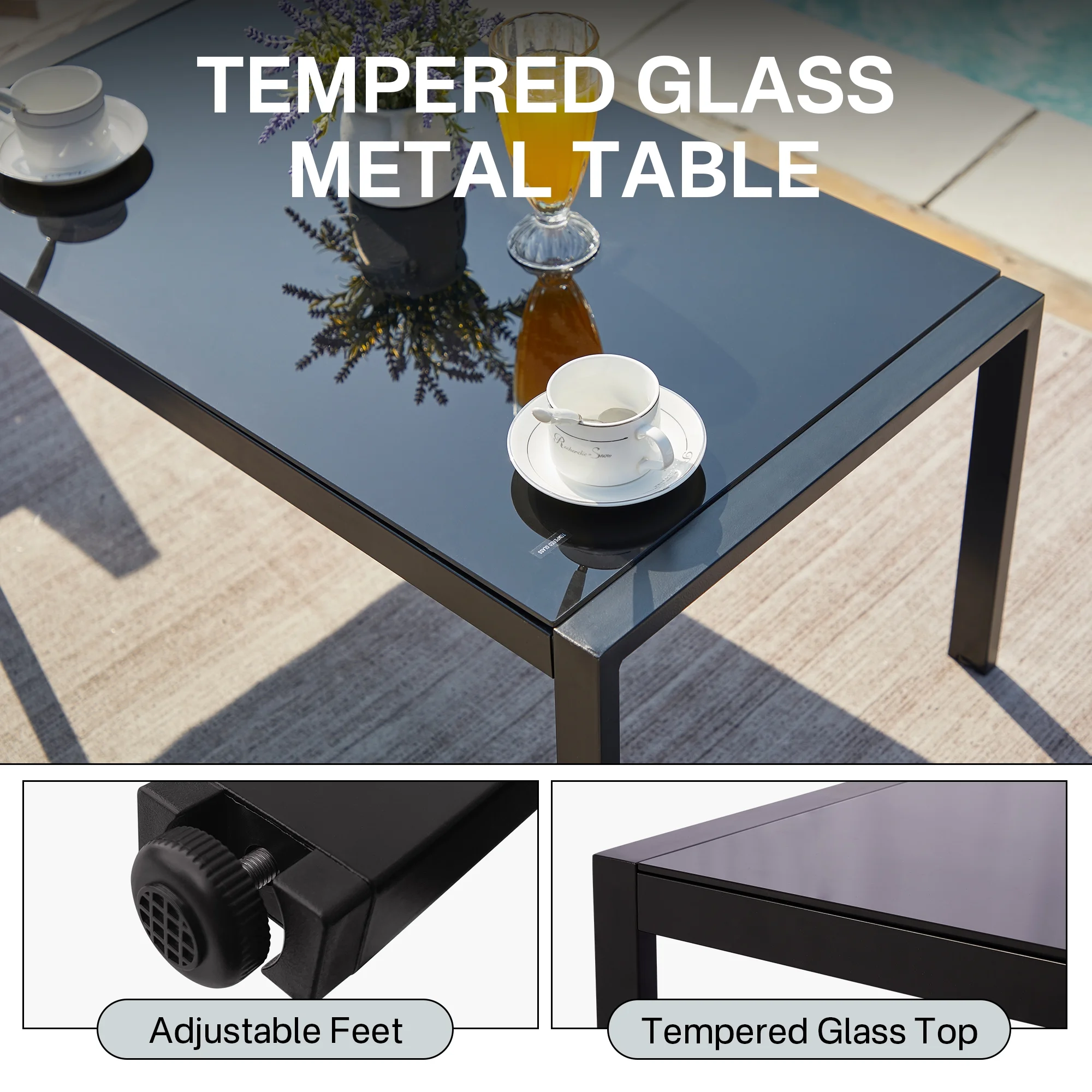 Natural Expressions 4 Pieces Conversation Set, Beige Rectangular Modern Patio Furniture Set