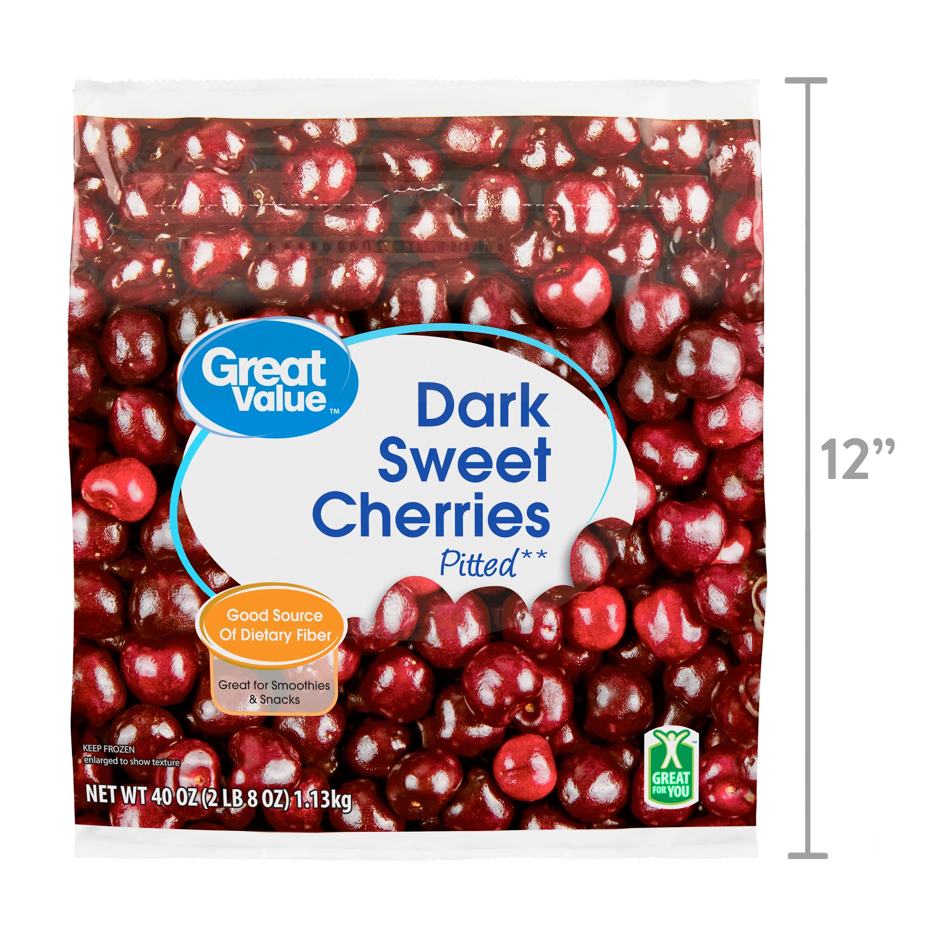 Great Value Pitted Dark Sweet Cherries, 40 oz (Frozen)