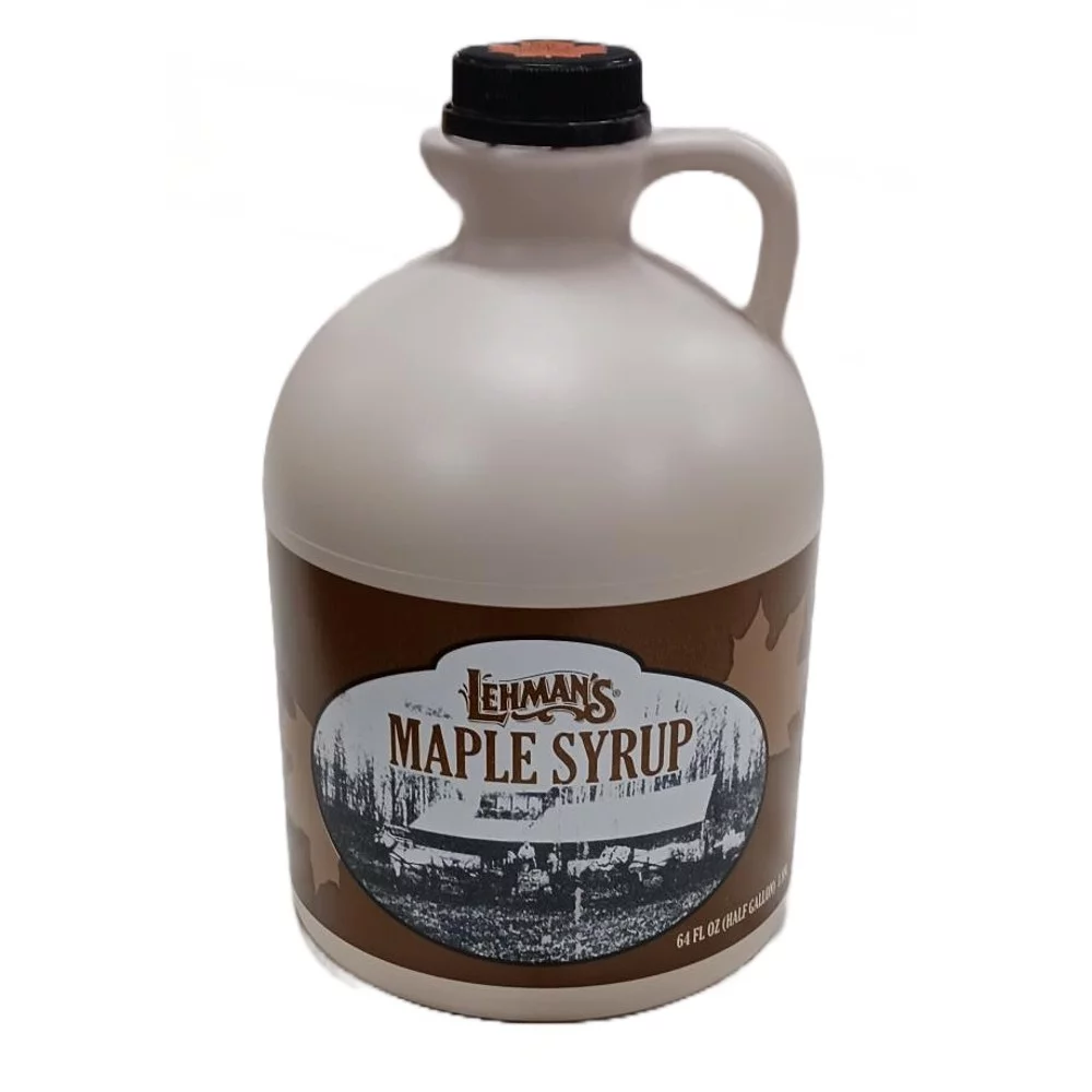 Lehman's Real Pure Maple Syrup U.S. Grade A Medium Amber Half Gallon Jug