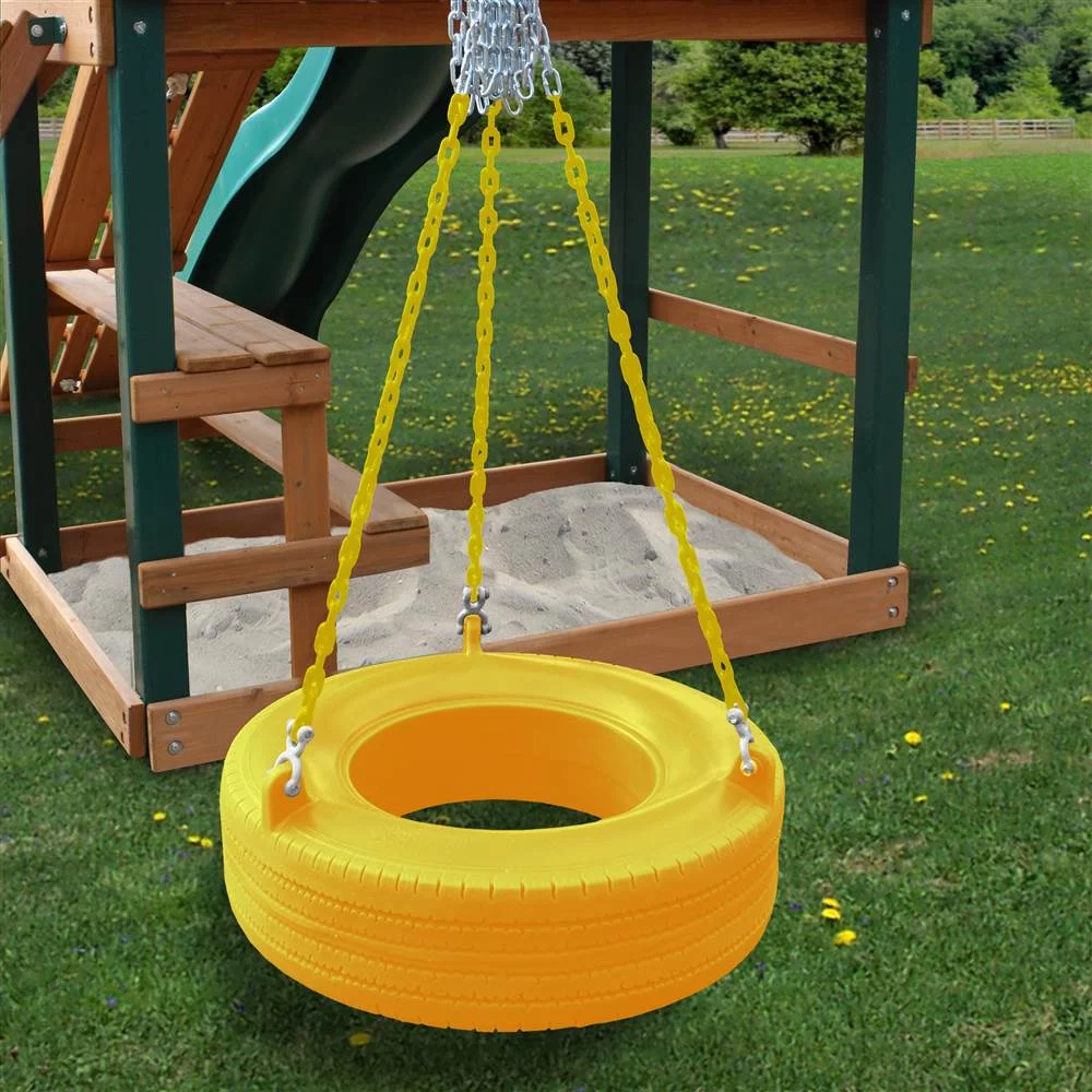 Gorilla Playsets 04-0015-Y/Y Turbo Tire Swing for Swing Set with 360 Degree Swivel Mount and Chain, Yellow
