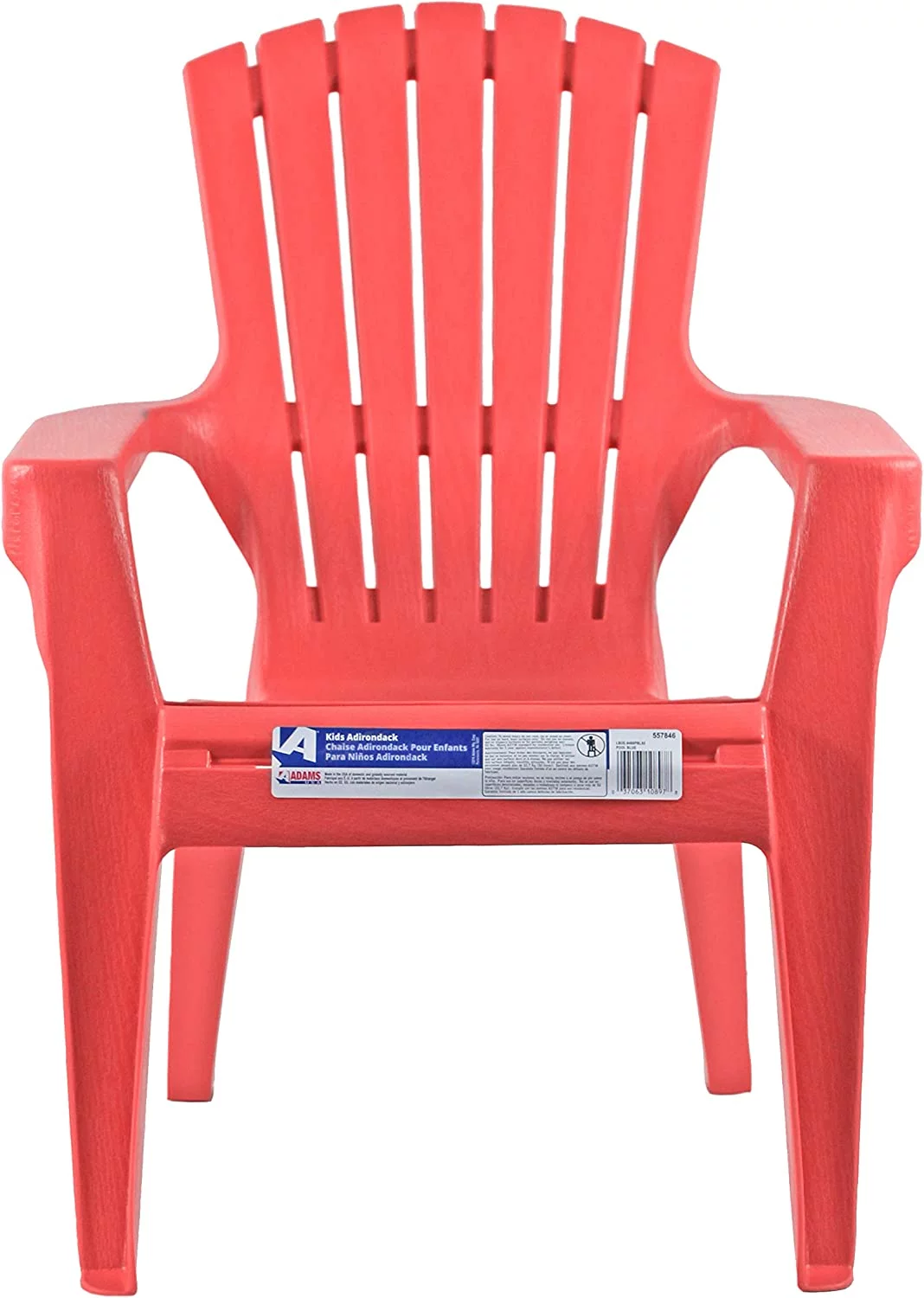 Kids Red Plastic Adirondack Chair, Perfect Patio Chair, Red