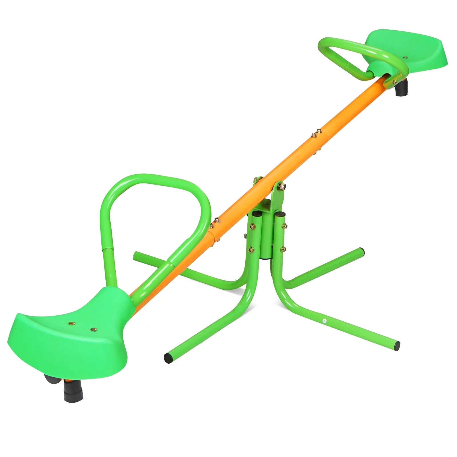 BATE 360 Degree Rotation Outdoor Kids Spinning Seesaw Sit and Spin Teeter Totter Outdoor Playground Equipment Swivel Teeter Totter for Backyard，Ages 3-8