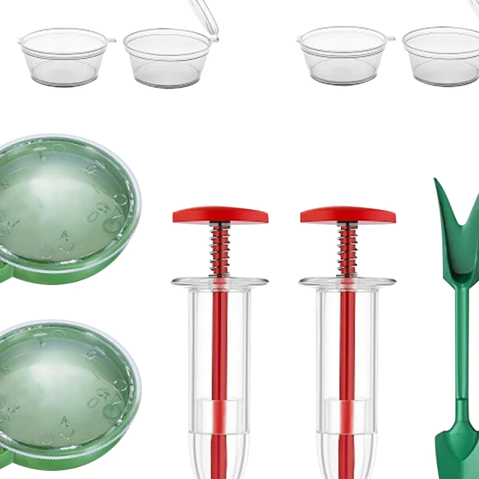 simhoa Mini Seed Spreader Set Handheld Seed Planter, Planter Tool, Portable Sowing Seed Dispenser, Manual Seedling Dibber and Widger 10 Clear Boxes