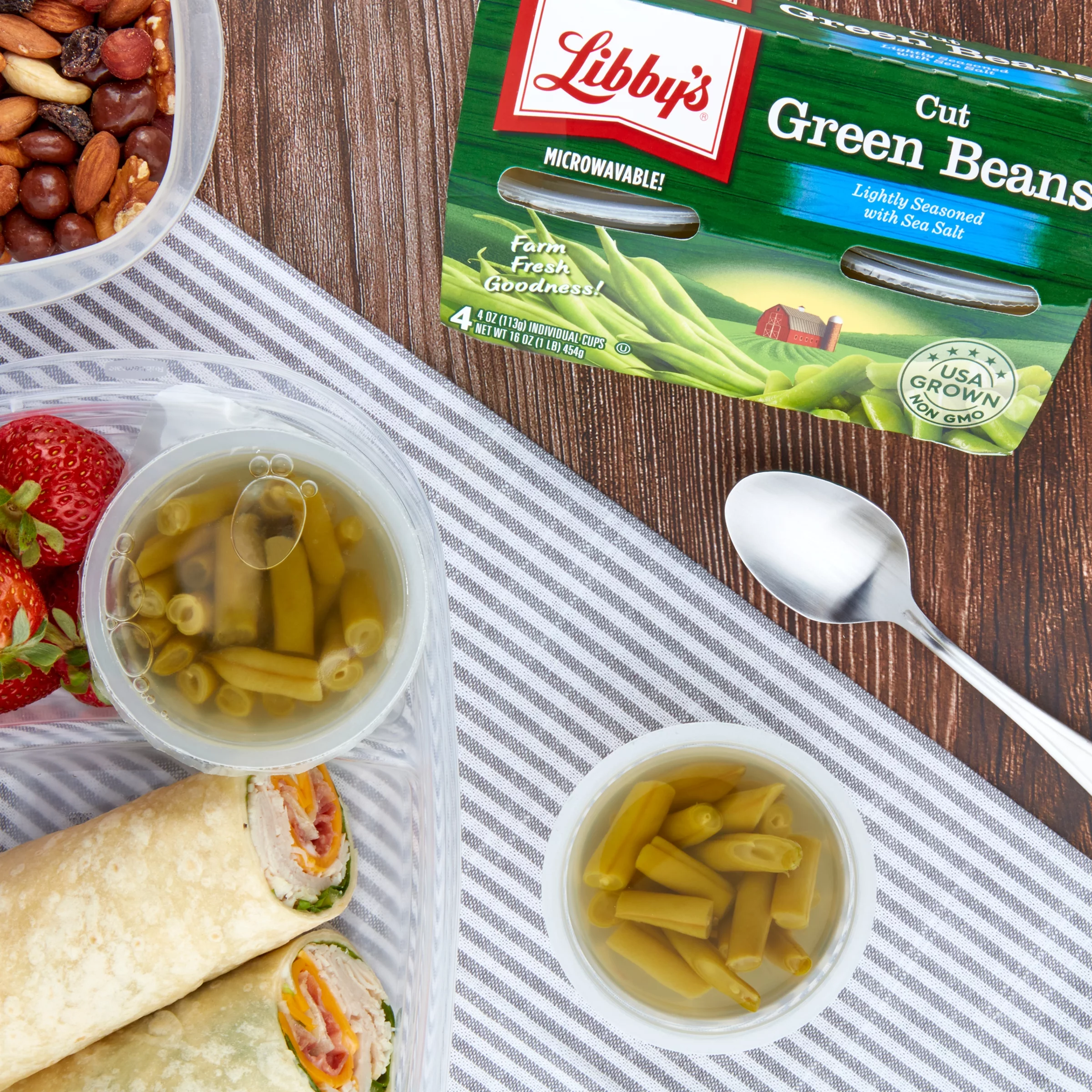 (6 pack) (4 Count) Libby's Cut Green Beans, Canned Vegetables, 4 oz