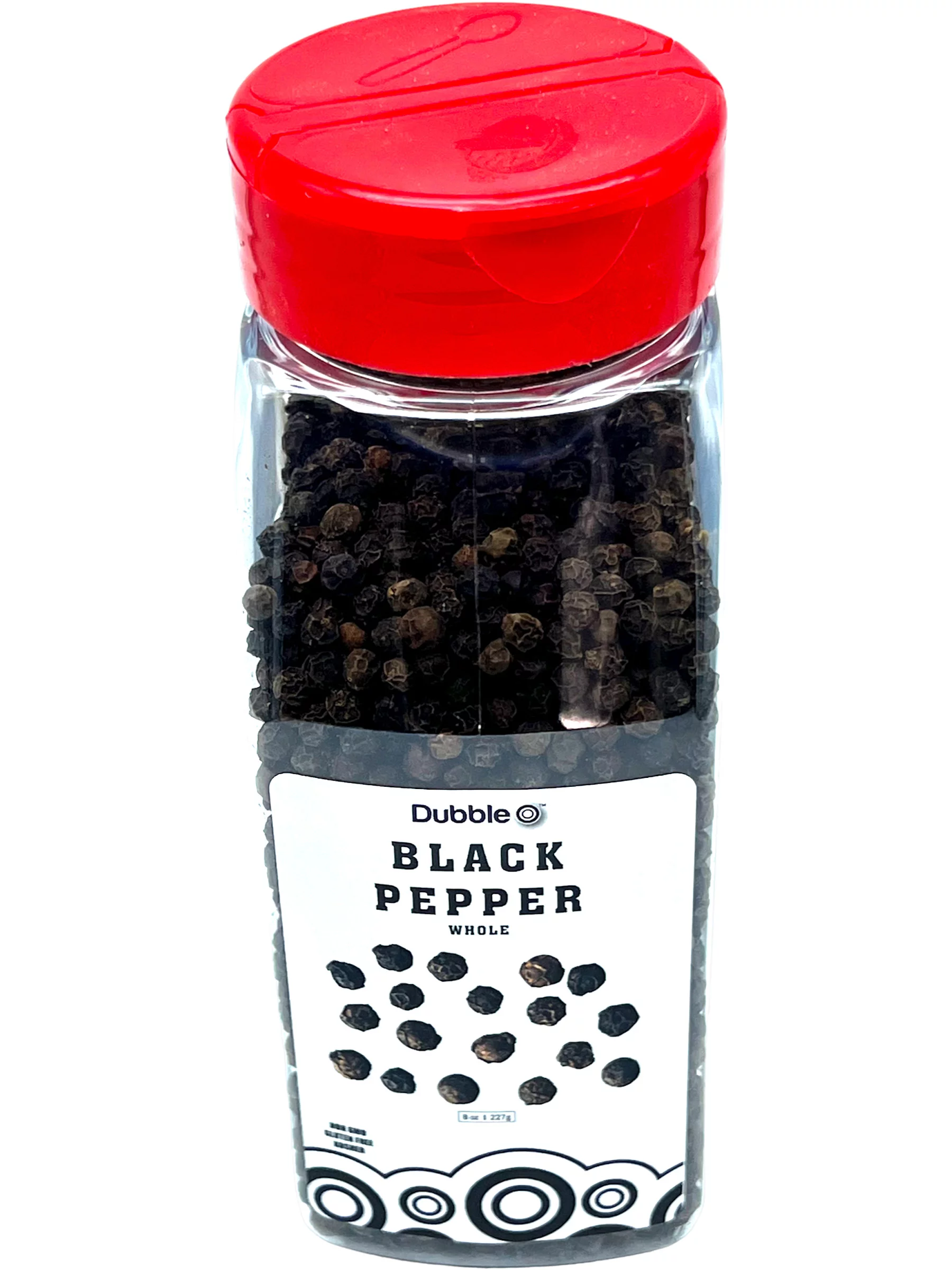 Whole Black Peppercorn - 10 oz. - Non GMO, Kosher, Halal, and Gluten Free - Dubble O Brand