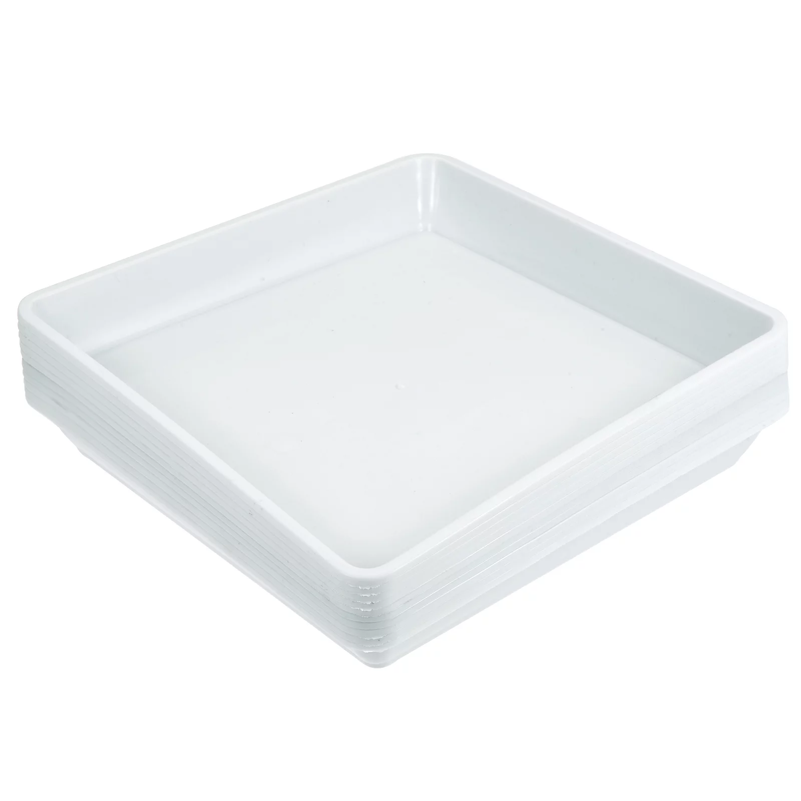 Uxcell Plant Pot Saucers Plastic Square Flower Drip Trays 10pcs White 7