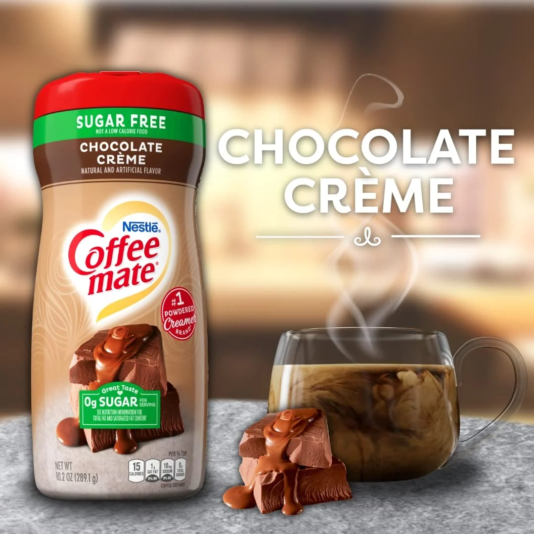 Coffee-mate Coffee Creamer Sugar Free Creamy Chocolate, Pack of 1 (10.2 Ounce)