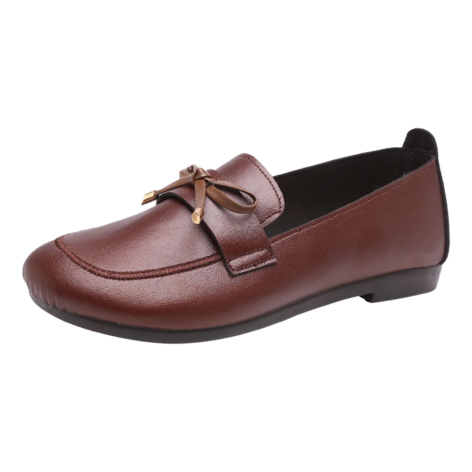 LUOGENLI Female Women's Casual Shoes with Arch Support Ladies Simple Soft Sole Soft Surface One Foot Stirrup Casual Shallow Mouth Lightweight Large Size Single Shoes Casual Shoes