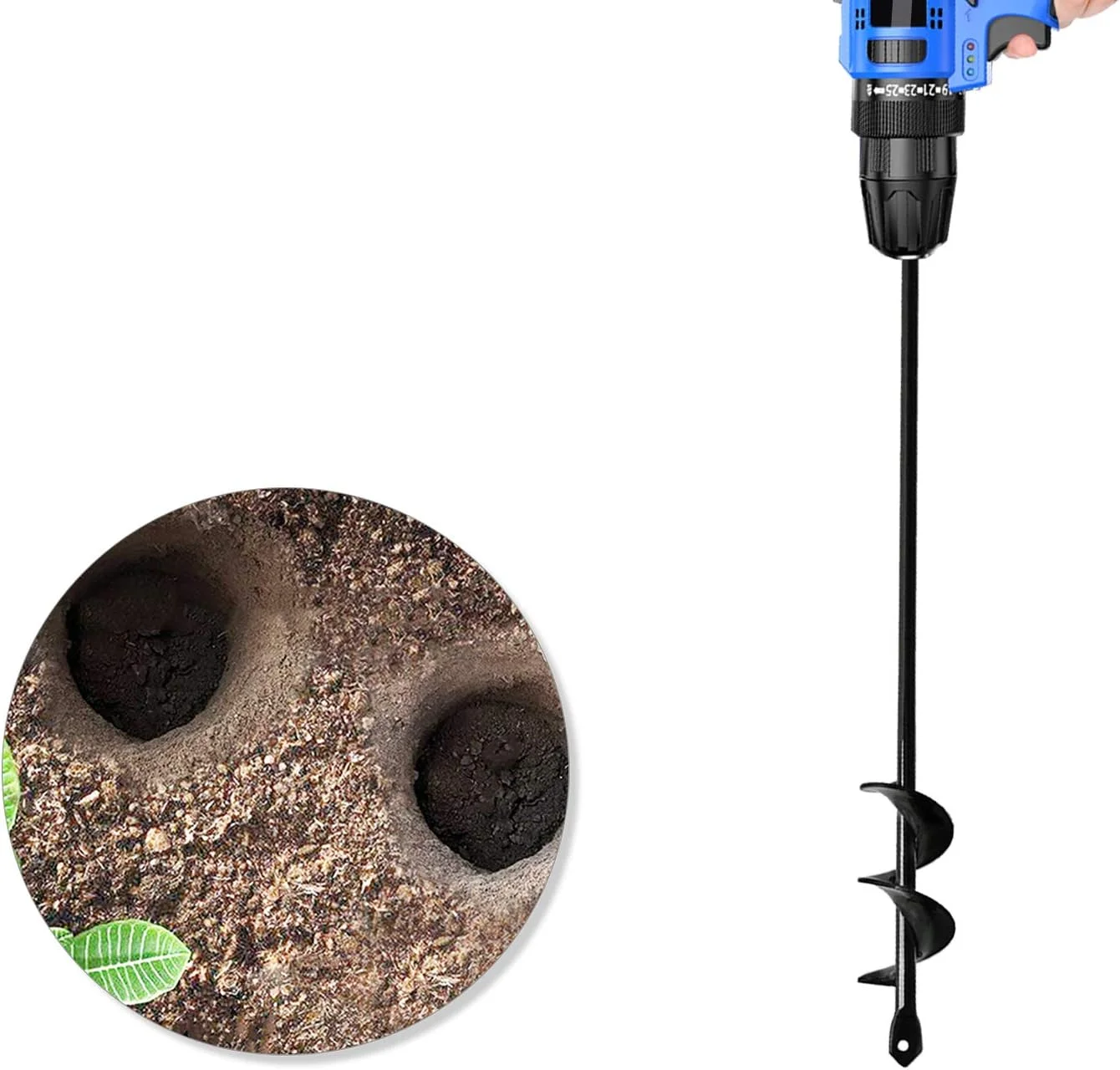 HUAPPNIO Garden Tools Blub Planter for Planting Auger Drill Bit 1.57x17.7 Inches