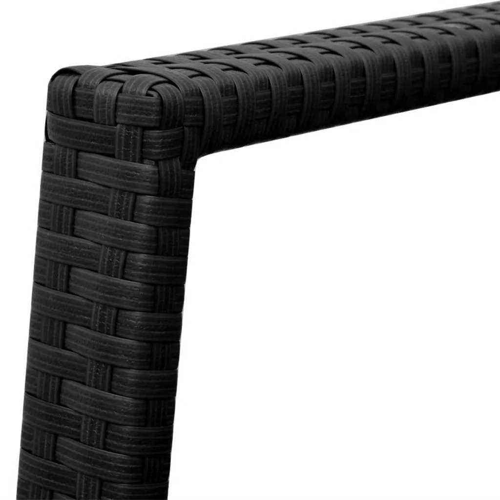 Tomshoo 3 Piece Bistro Set Poly Rattan Black