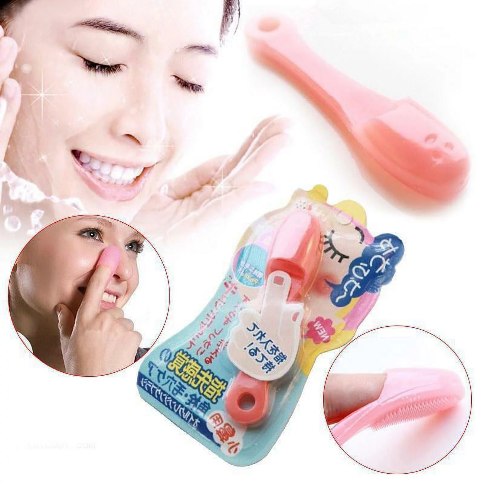 Finger Silicone Blackhead Acne Cleanser, Nose Pore Brush Cleaner Remover ,3 Pack