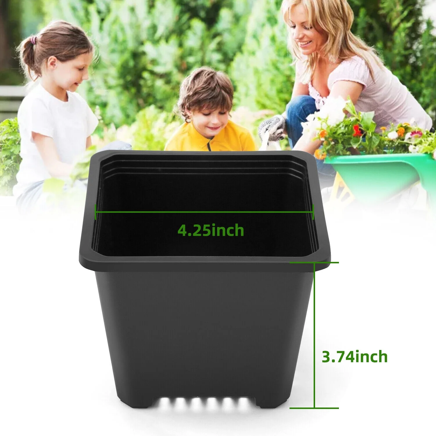 Max 80PCS Plastic Plant Flower Pot Garden Nursery Seedlings Pot Container Black