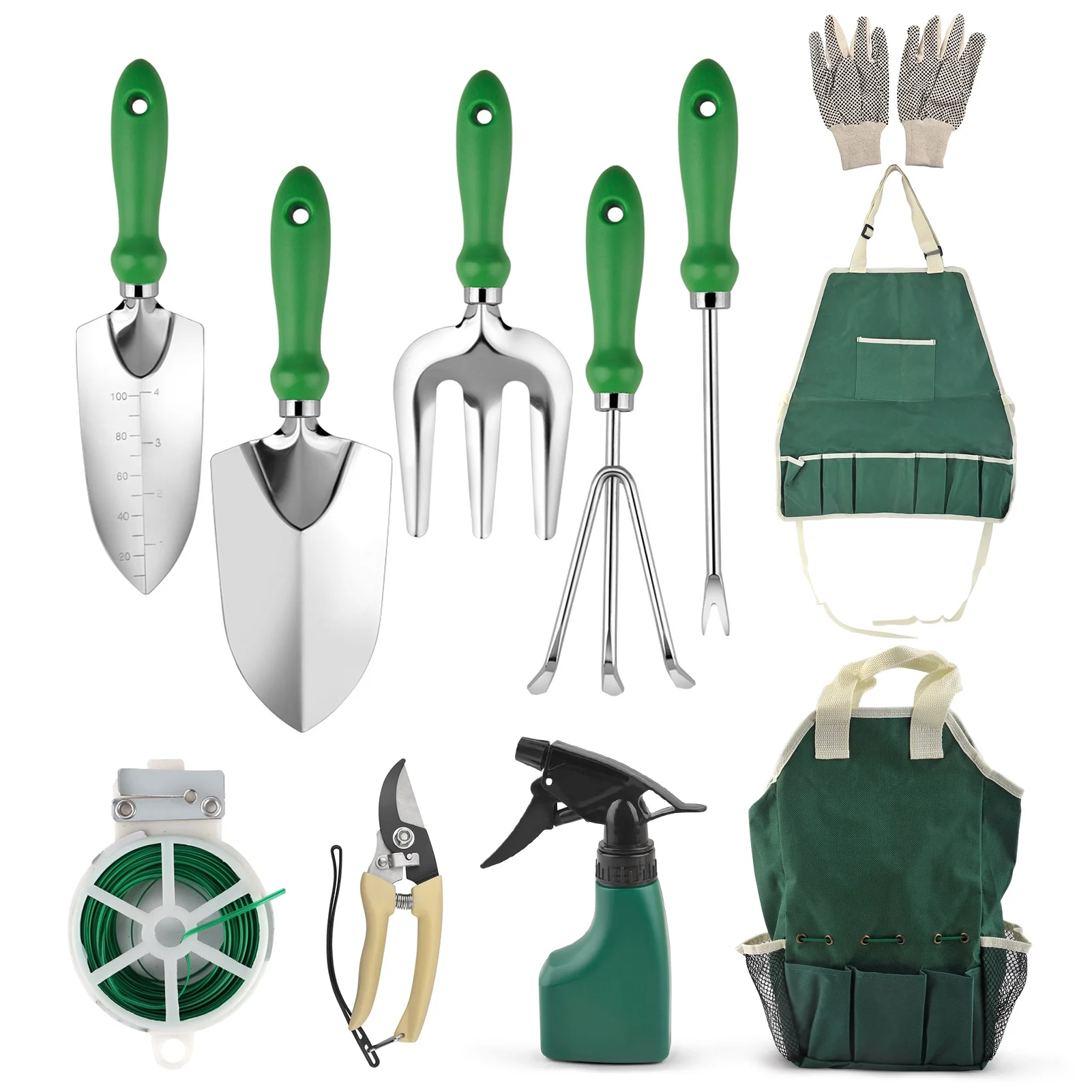 Anself Garden Tools Set, 11PCS Heavy Duty Garden Tool Kit,Gardening Tools Gifts for Women and Men