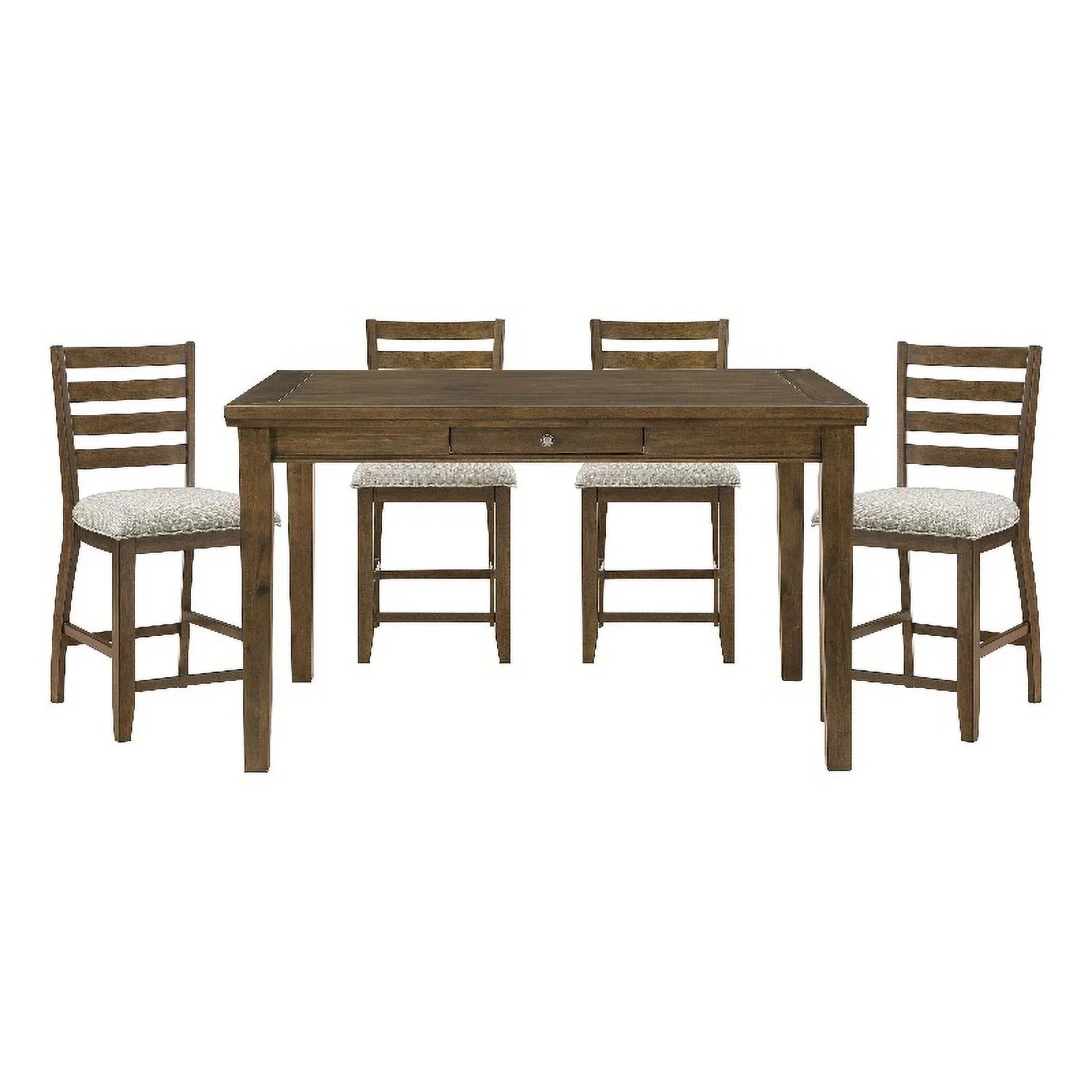 Lexicon Tigard 5-Piece Wood and Fabric Counter Height Dining Set in Cherry