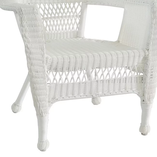 Jeco W00206-C-4 White Wicker Chair - Set 4