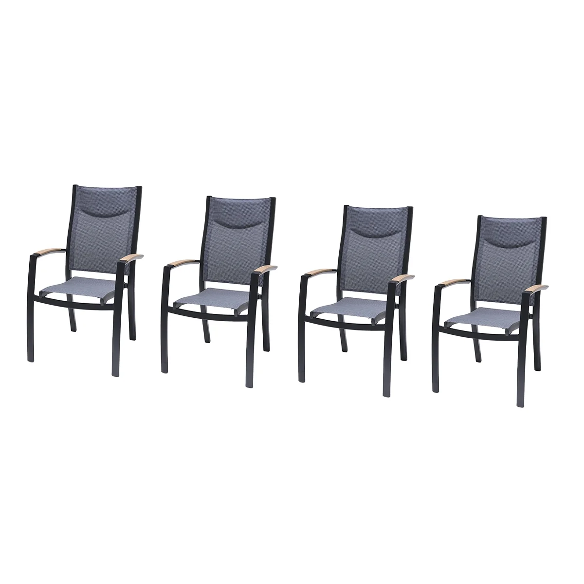 Amazonia Saint Denis 4-Piece Maintenance-Free Aluminum Patio Dining Chair Set