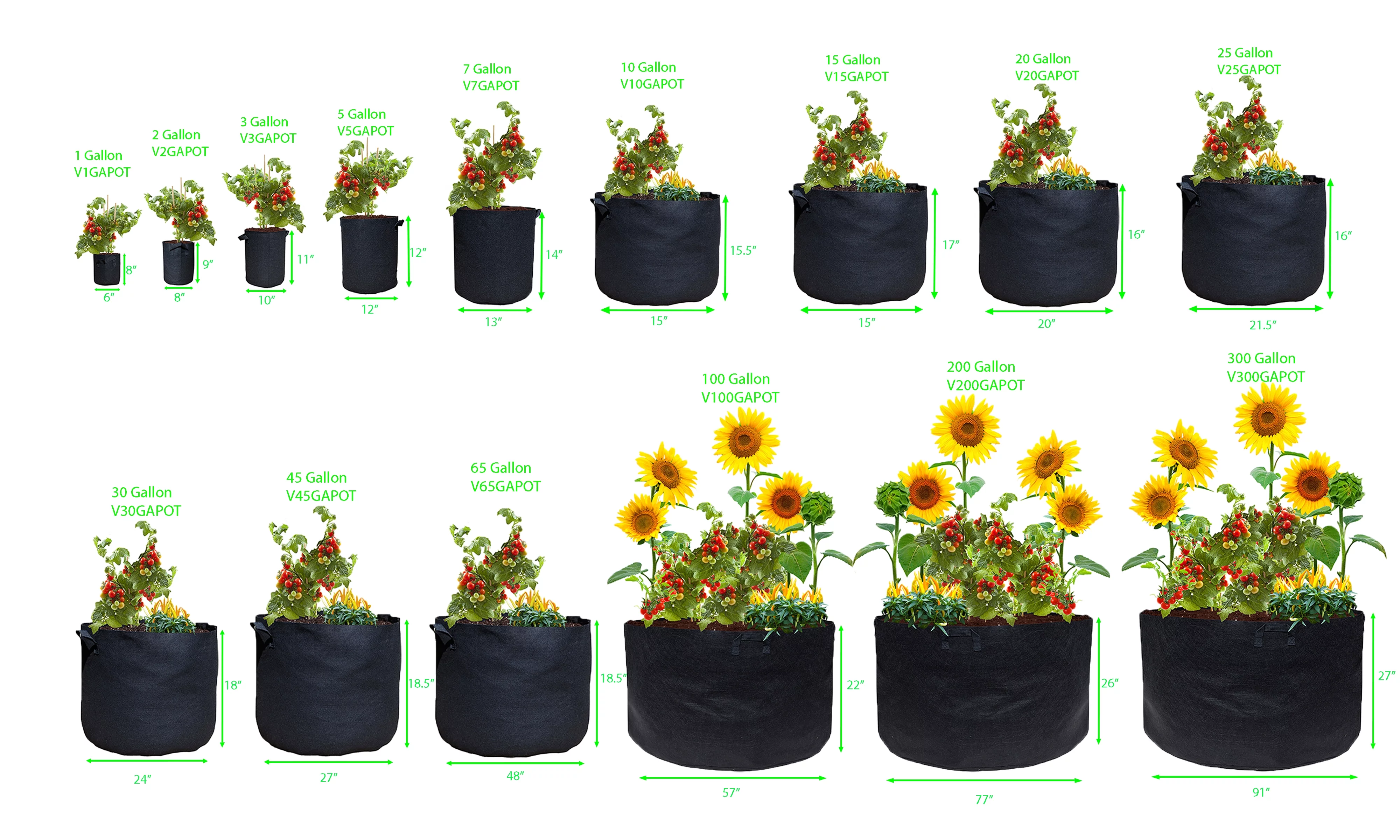 1 Gal. Breathable Fabric Root Aeration Pot with Handles (10-Pack)